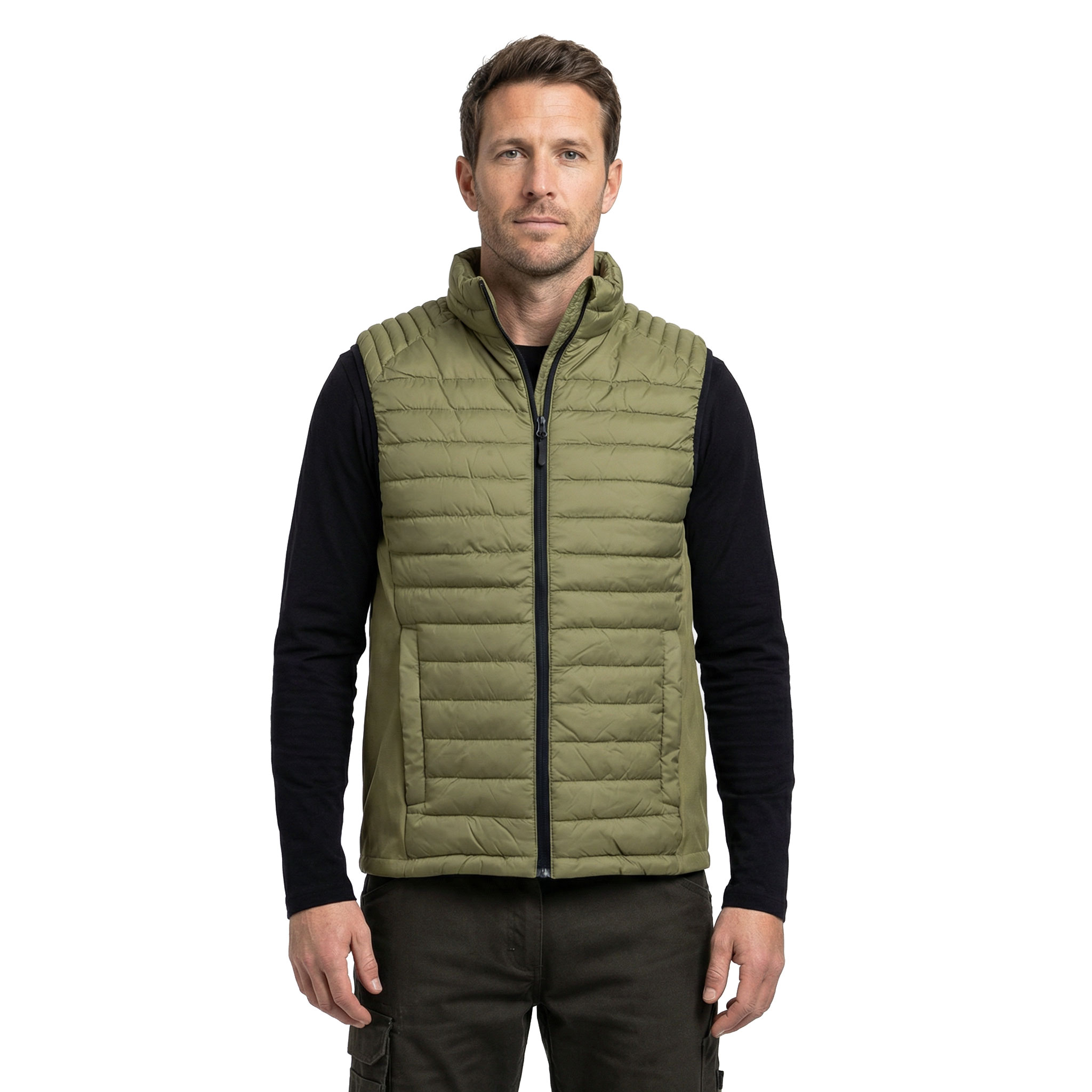 Stadsing quilted vest, Olive green, large image number 2