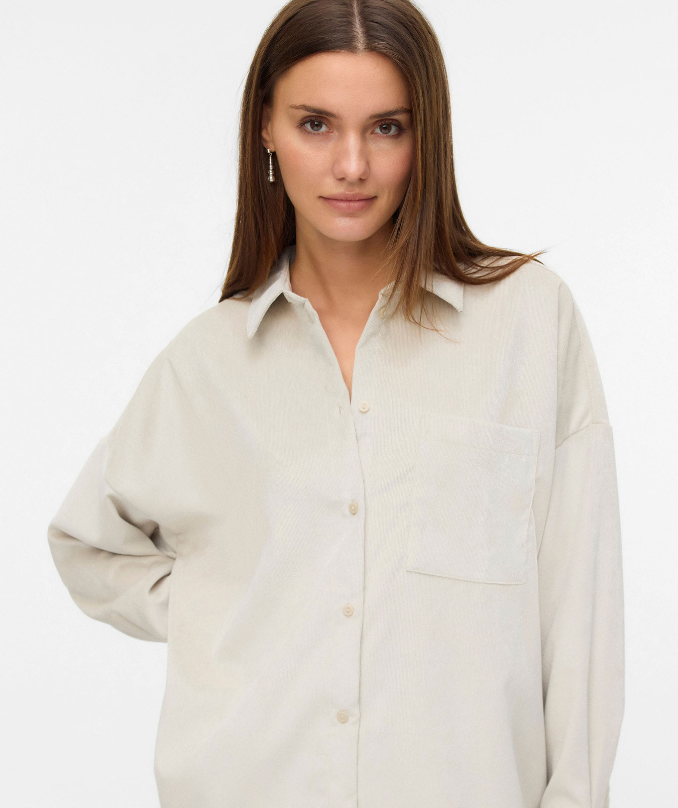 Vero Moda VMSANNE Corduroy Hemd, Pumice Stone, large image number 3