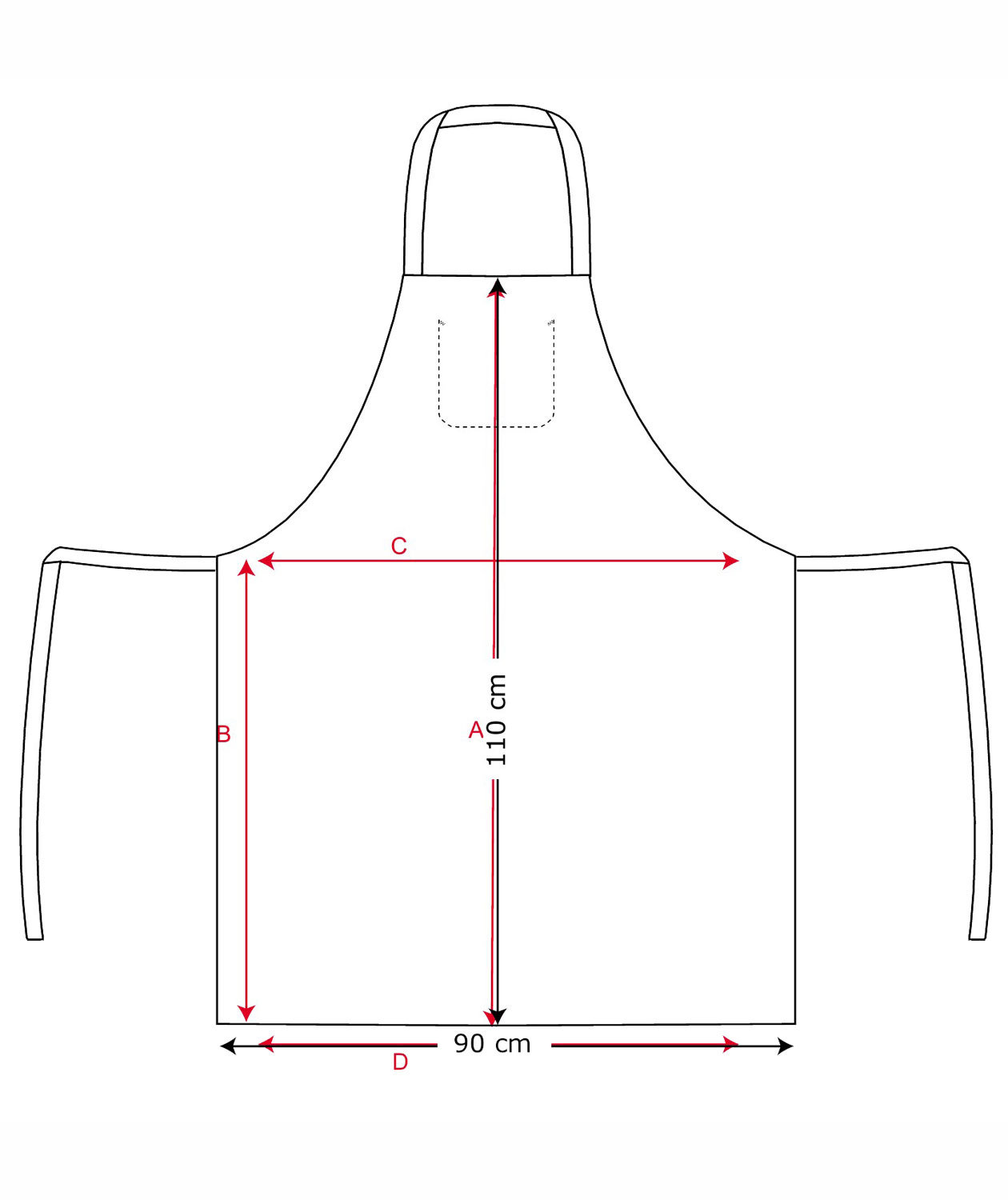 Kentaur Latzsch&uuml;rze mit Tasche, Schwarz