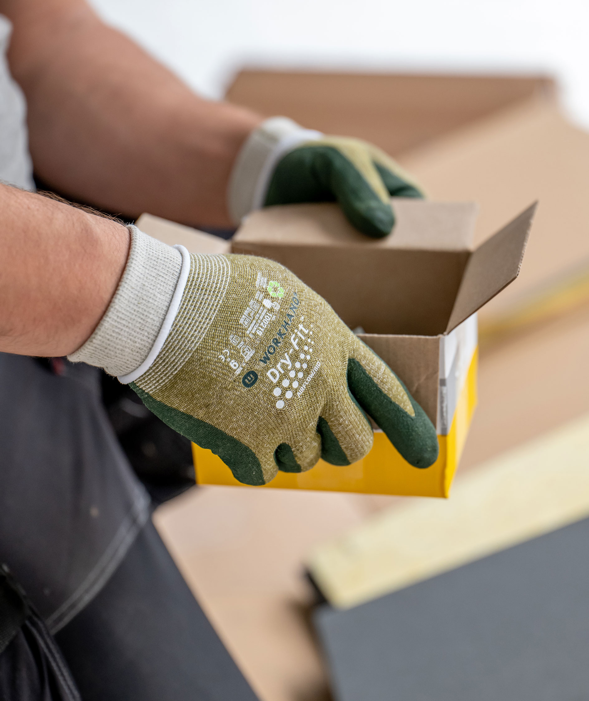 Workhand Dry-Fit Airflow montagehandsker, Khaki/Gr&oslash;n, large image number 5