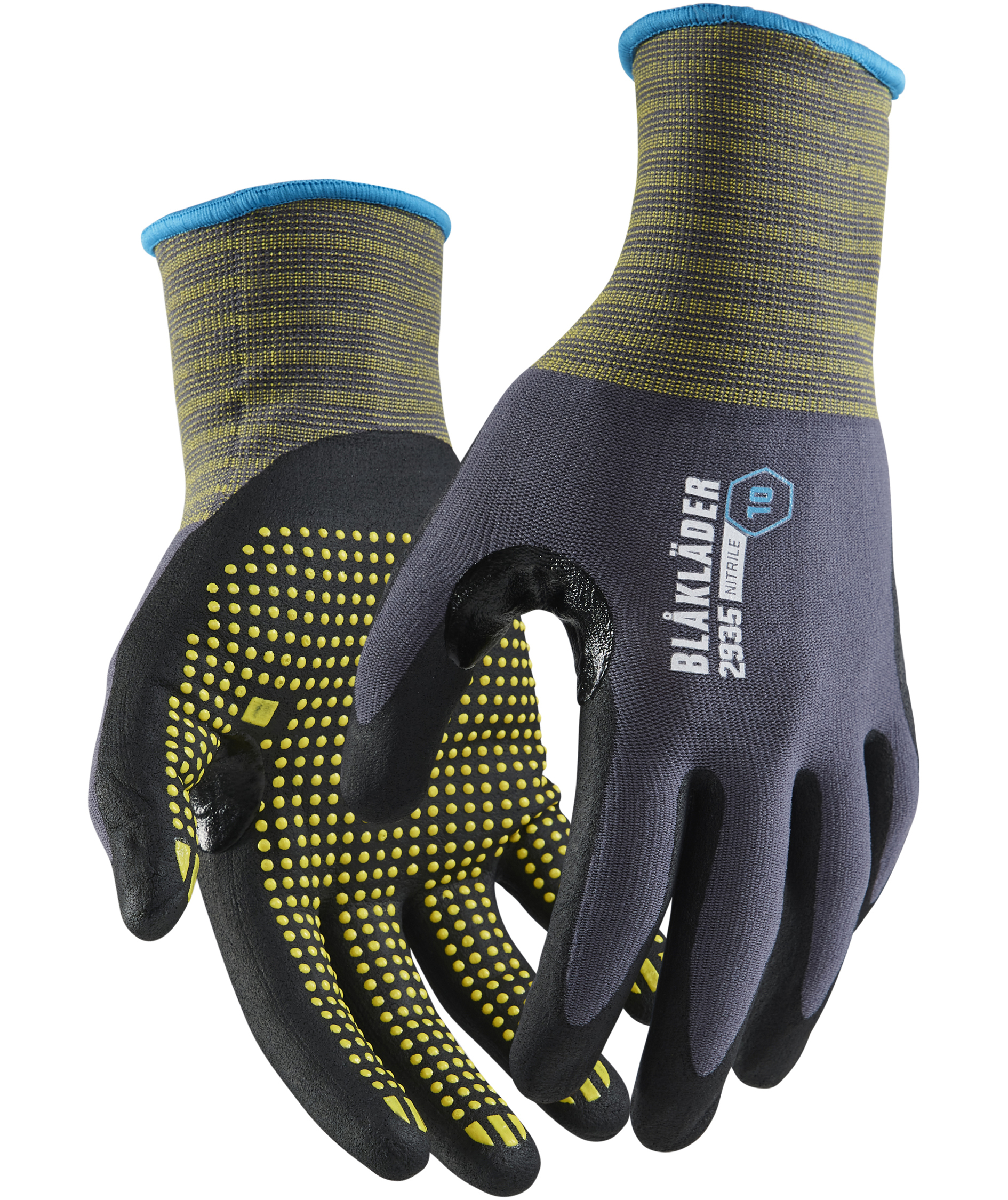 Bl&aring;kl&auml;der 2935 arbejdshandsker med dotter, Gr&aring;