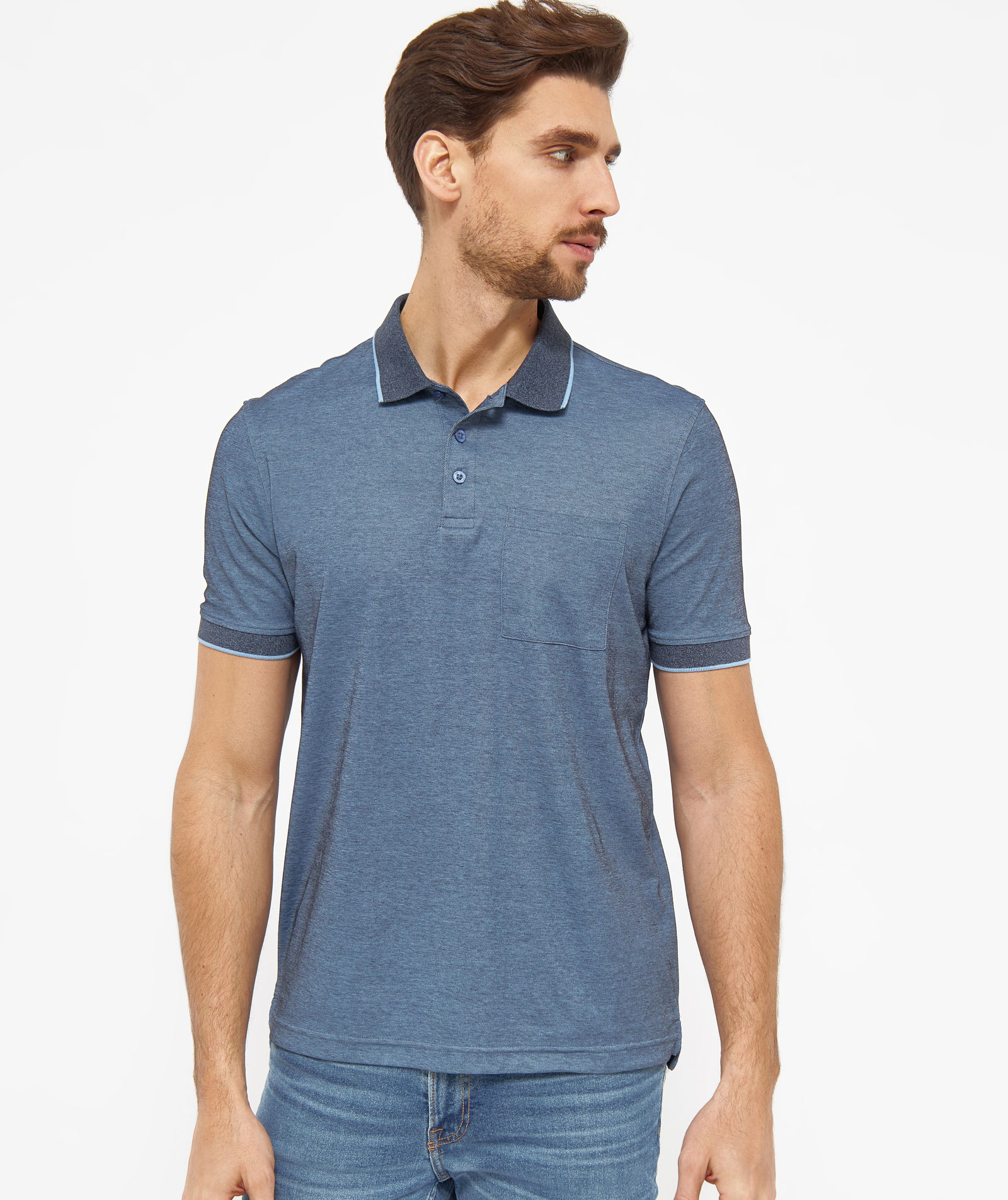 Belika Valencia polo T-skjorte, Navy melange