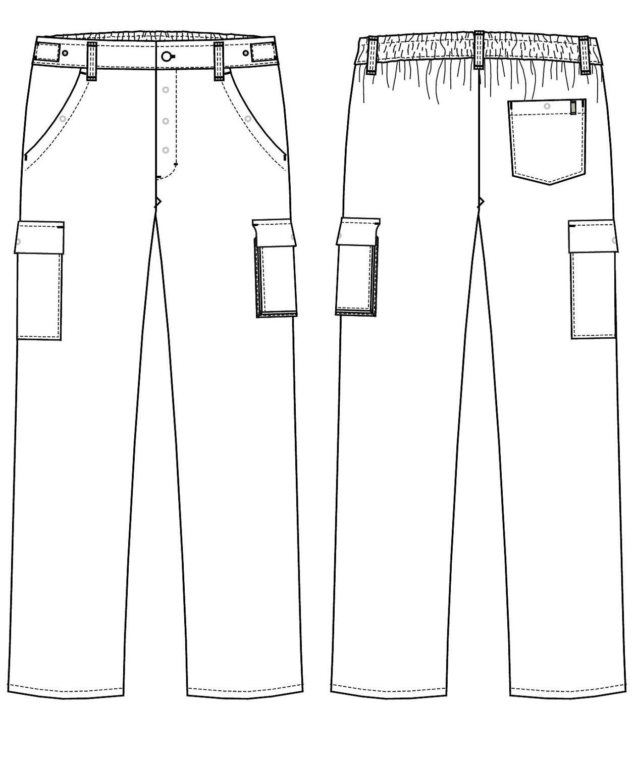 Kentaur  chefs trousers with patch pocket and extra leg length, White, large image number 1