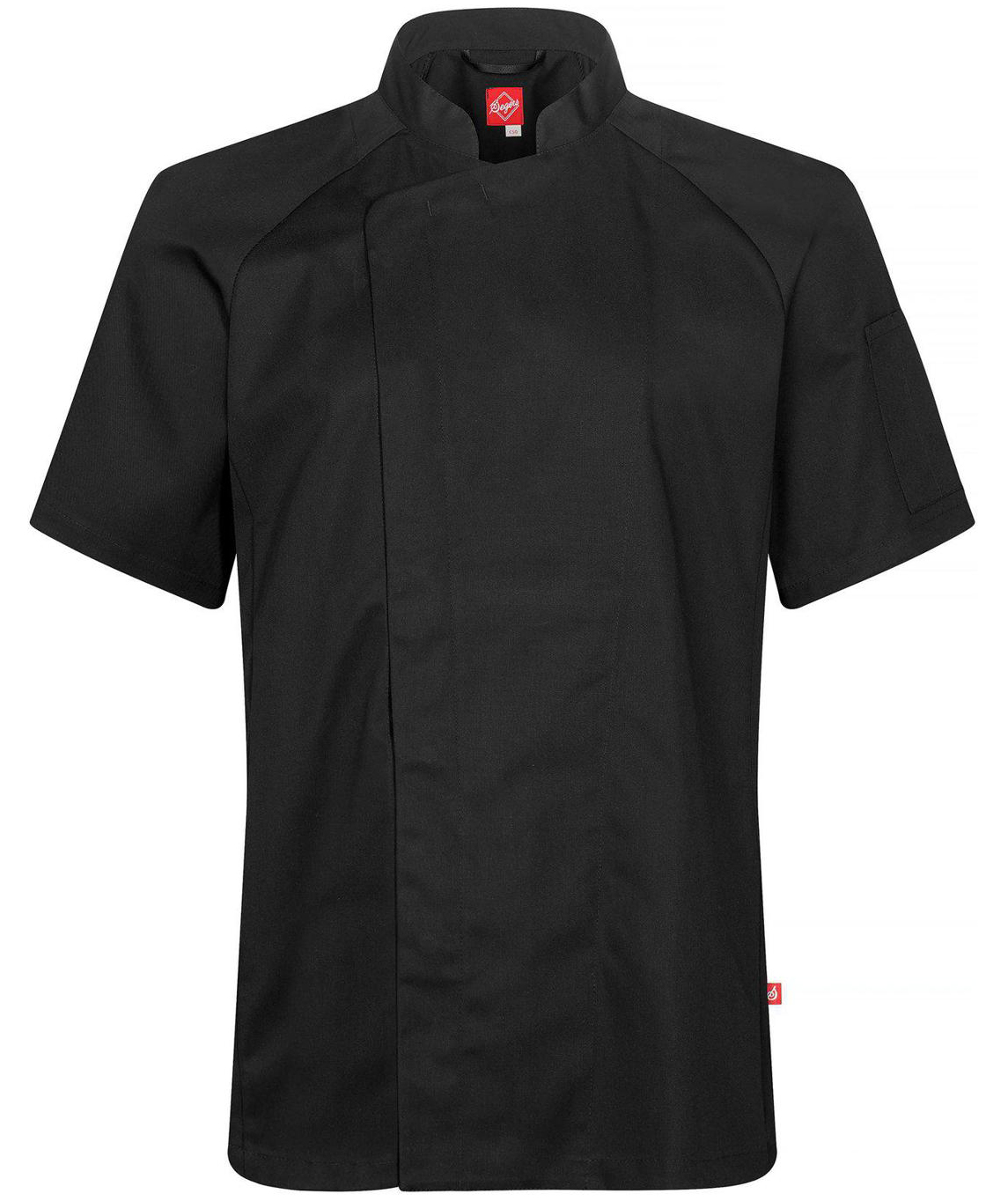 Segers 1003 kort&auml;rmad kockjacka, Black