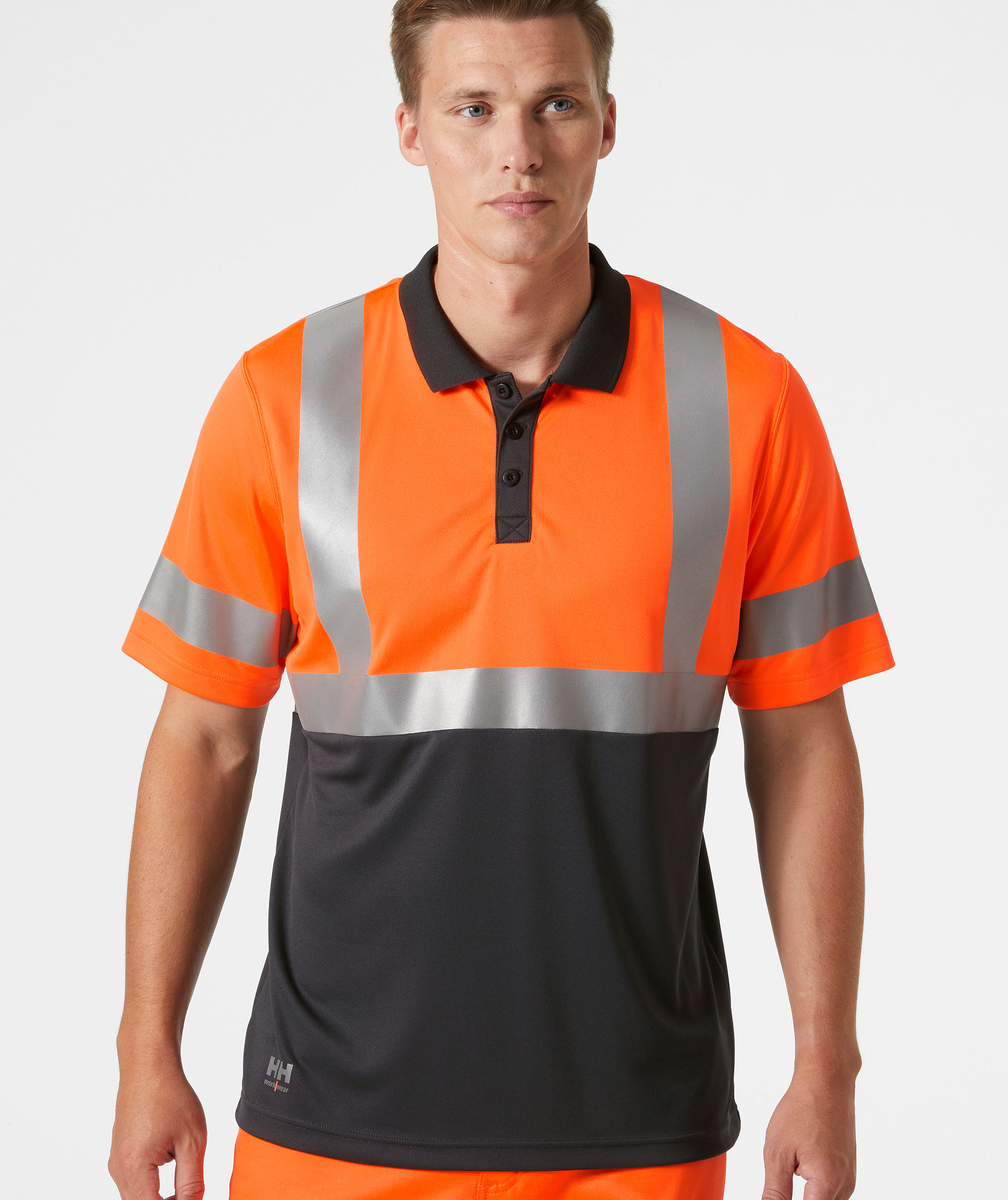 Helly Hansen Addvis polo T-shirt, Varsel Orange/Ebony, large image number 1