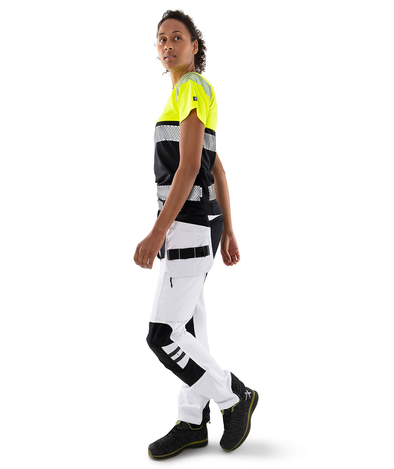 Fristads h&aring;ndverksbukse full stretch 2760 LWS, Hvit/Svart, large image number 2