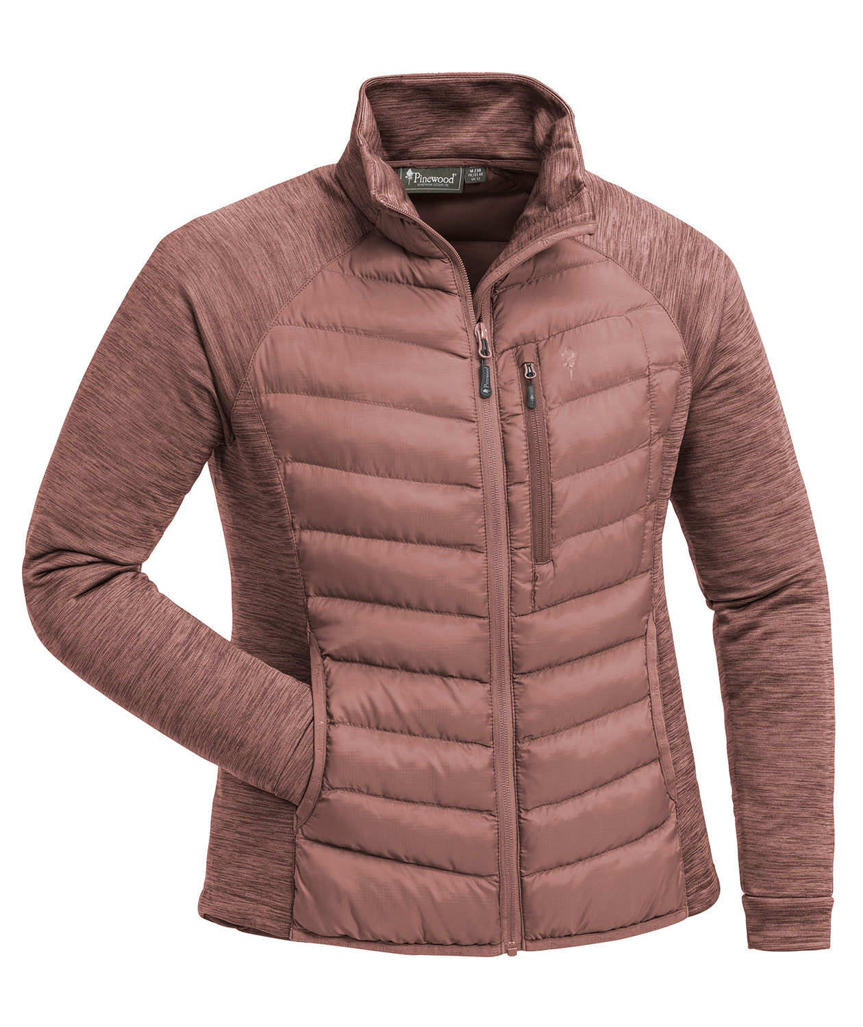 Pinewood&nbsp;Abisko Hybrid dame powerfleece jakke, Marron Rose