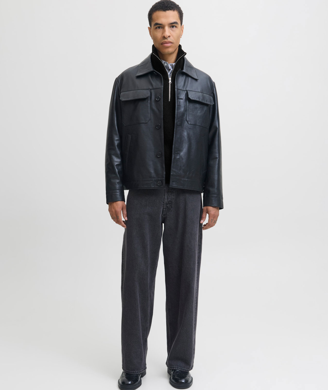 Jack & Jones JJESOHO OLLIE half zip stickad tr&ouml;ja, Svart, large image number 6