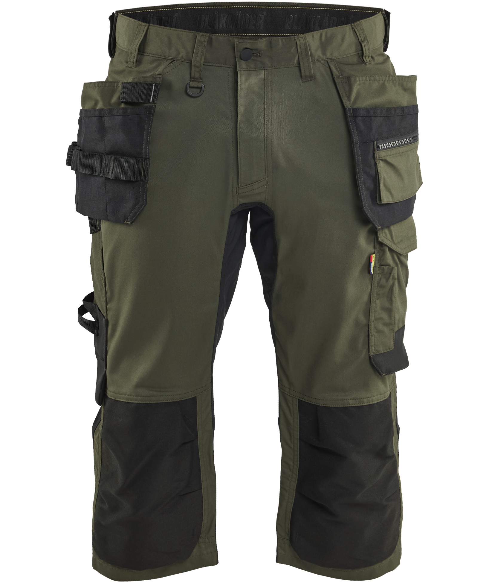 Bl&aring;kl&auml;der hantverkspiratbyxa, Skog gr&ouml;n/svart