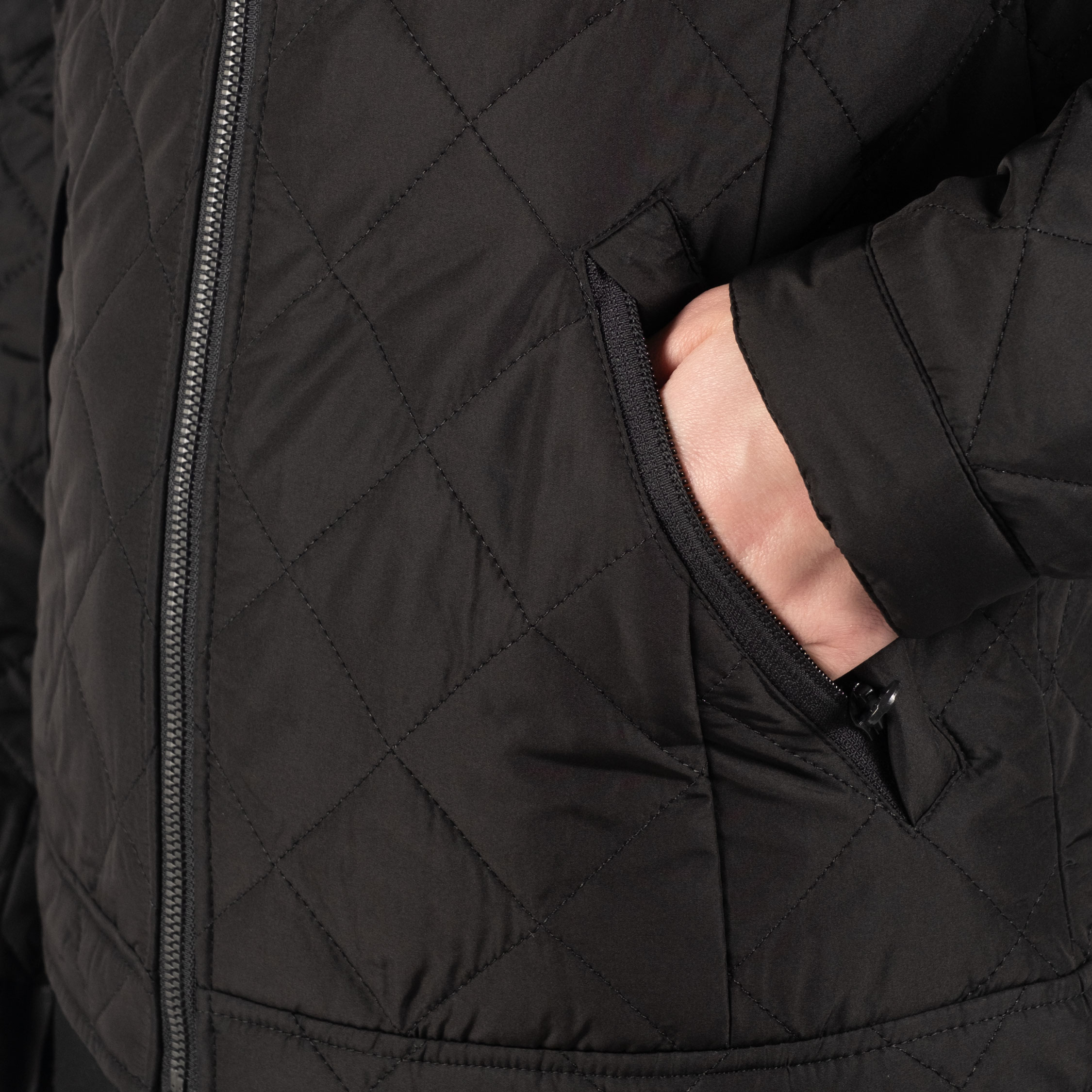 ID Quilted damejakke, Sort, large image number 3