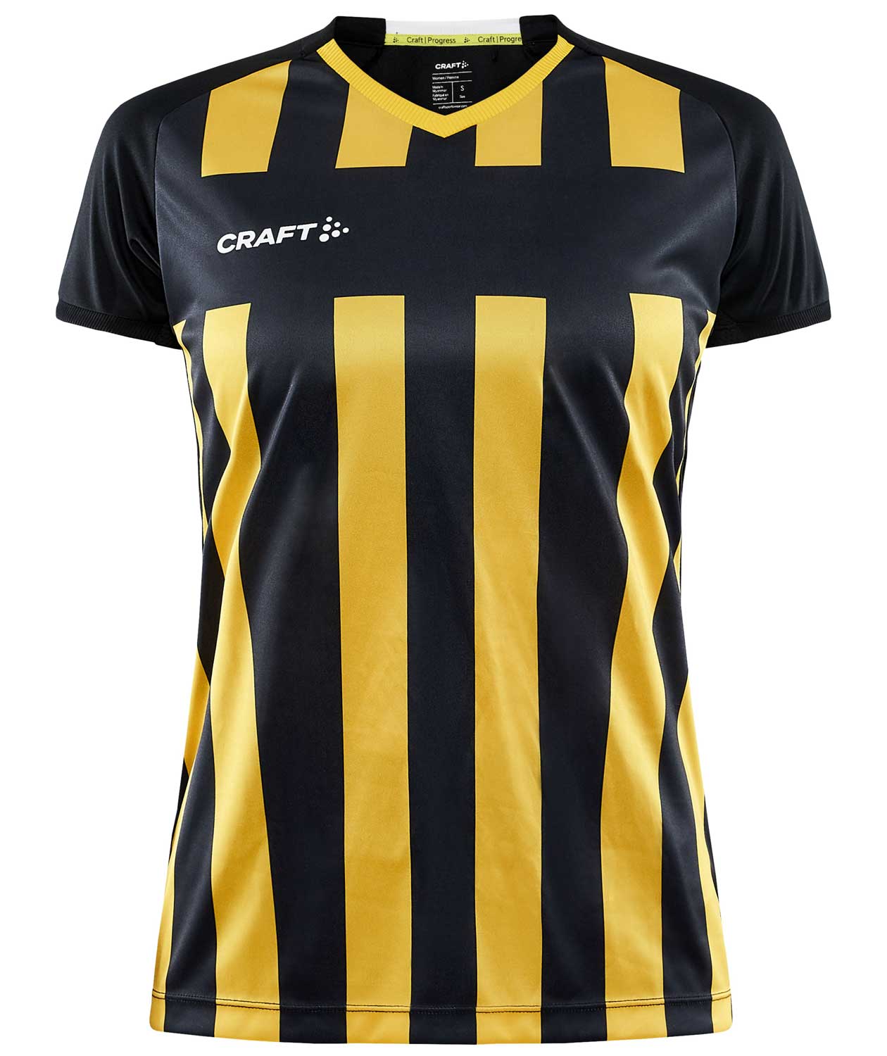 Craft Progress 2.0 Stripe Jersey T-shirt dam, Sweden Yellow/Svart, Sweden Yellow/Svart, swatch