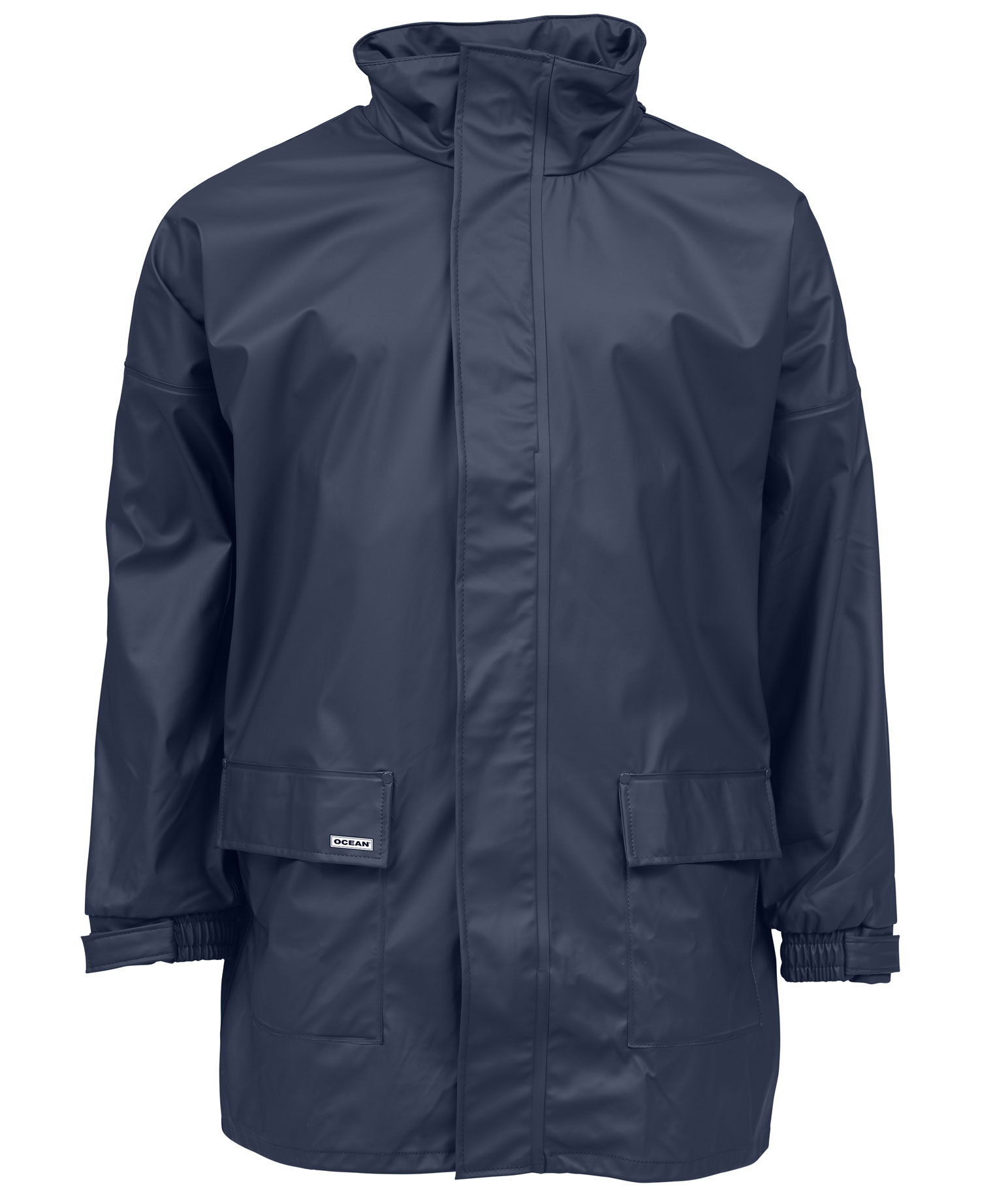 Ocean PU Comfort Stretch PU rain jacket, Marine Blue