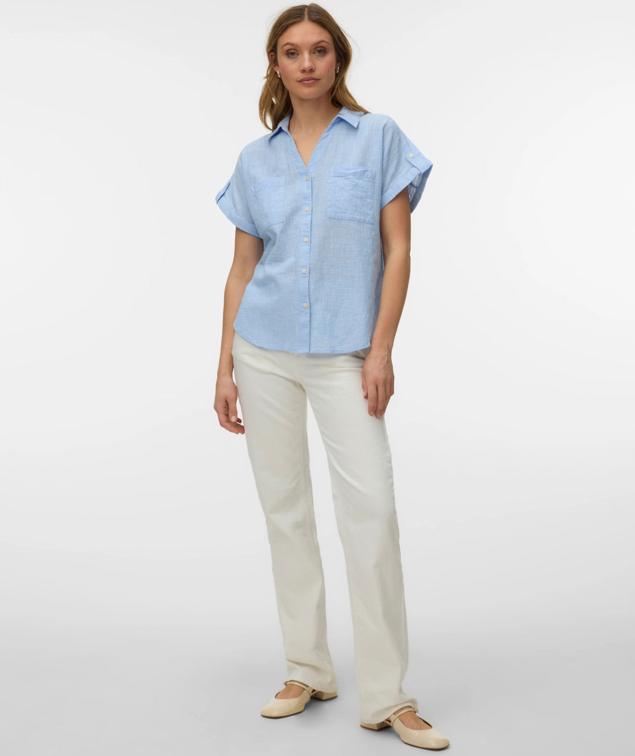 Vero Moda VMTHILDE kortermet dameskjorte, Allure