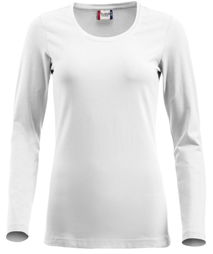 Clique Carolina l&aring;ng&auml;rmad T-shirt dam, Vit