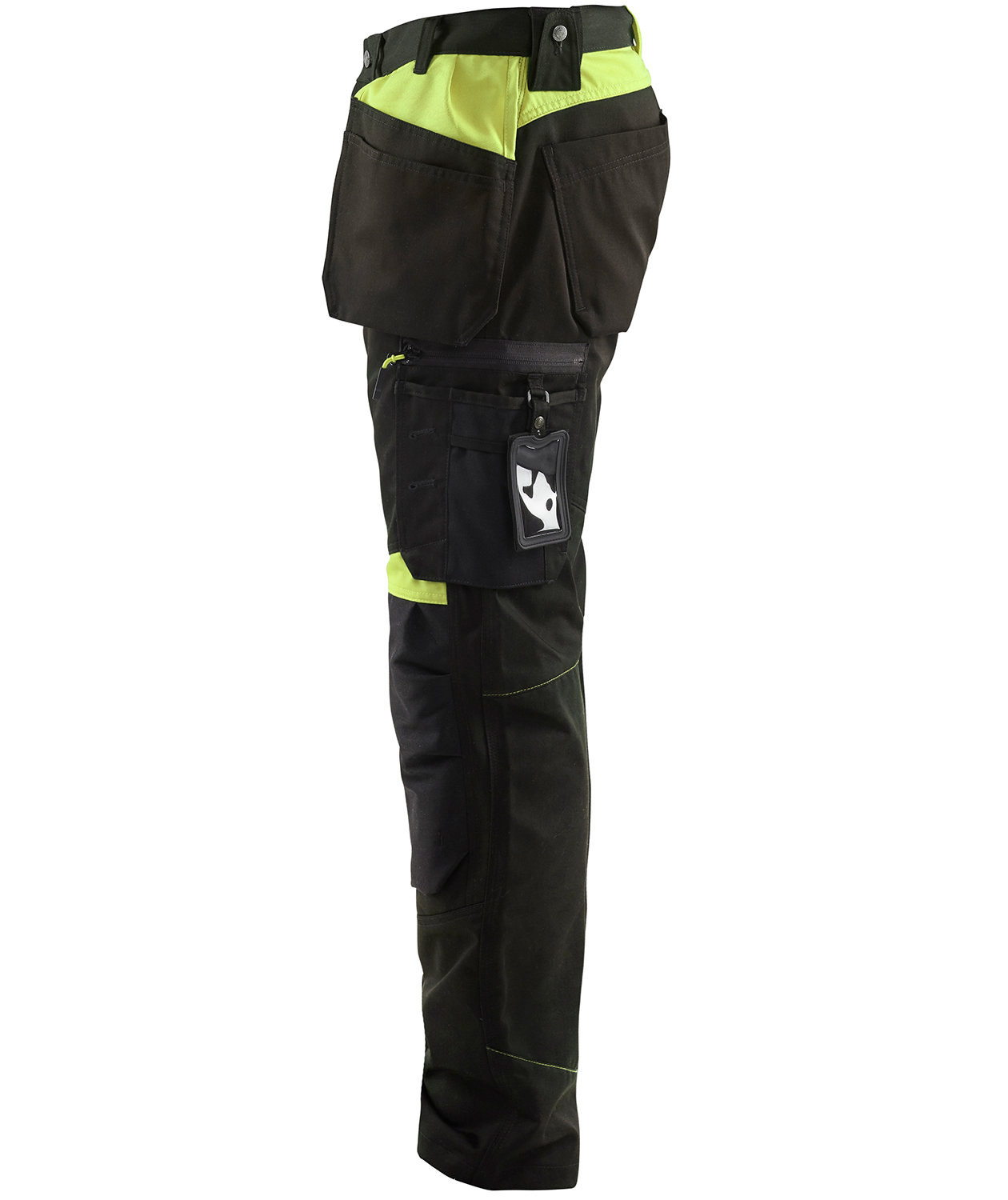 Bl&aring;kl&auml;der hantverksbyxa, Svart/Varselgul, large image number 2