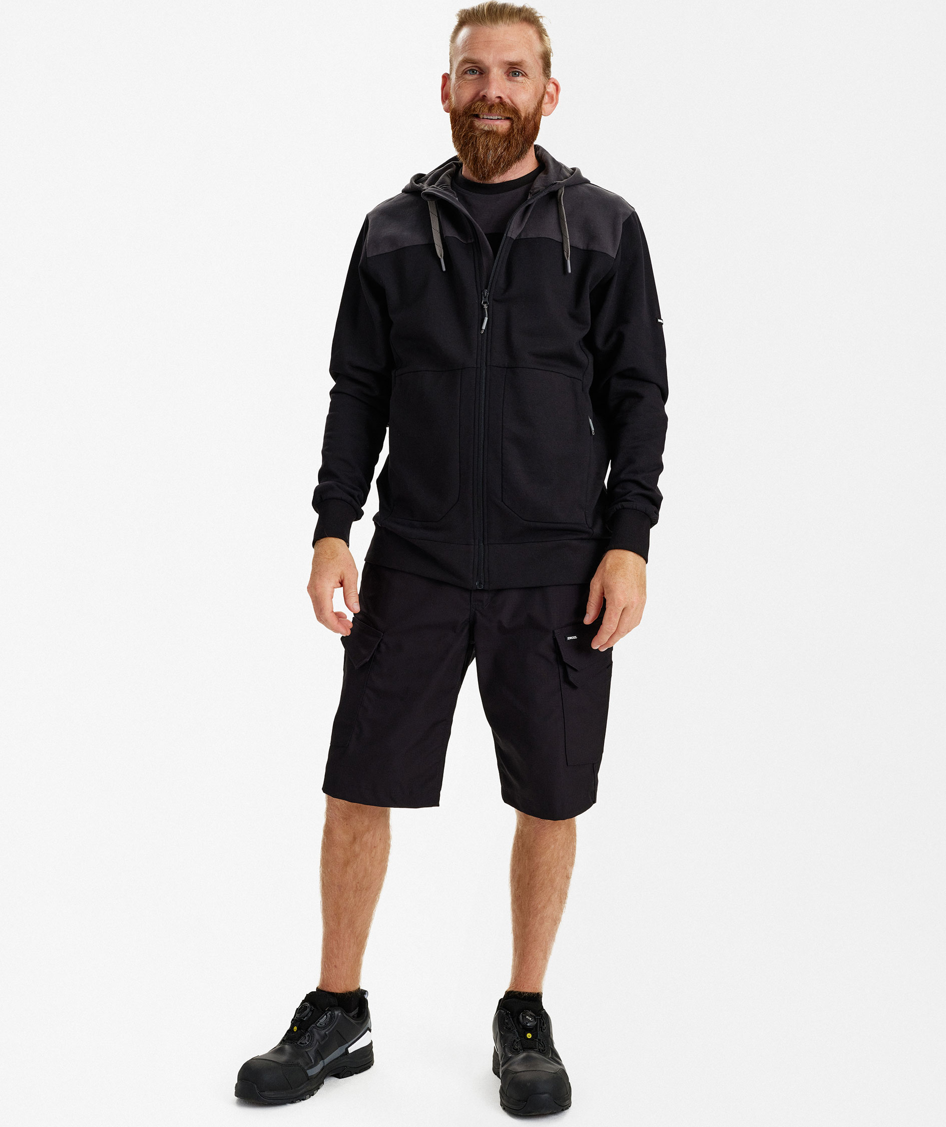 Engel Entire hoodie med dragkedja, Black/Anthracite Grey, large image number 2