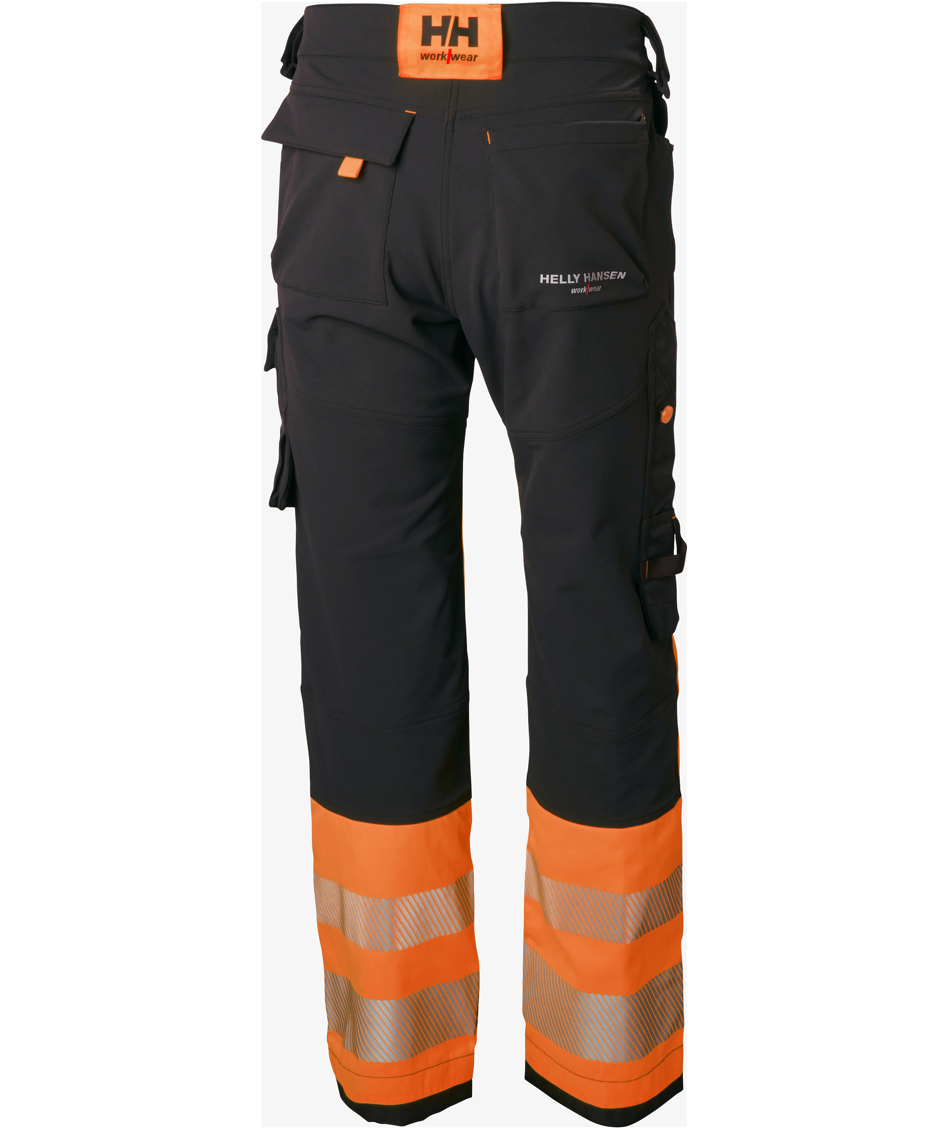 Helly Hansen ICU h&aring;ndverksbukse full stretch, Hi-vis Oransje/Ebony, large image number 2