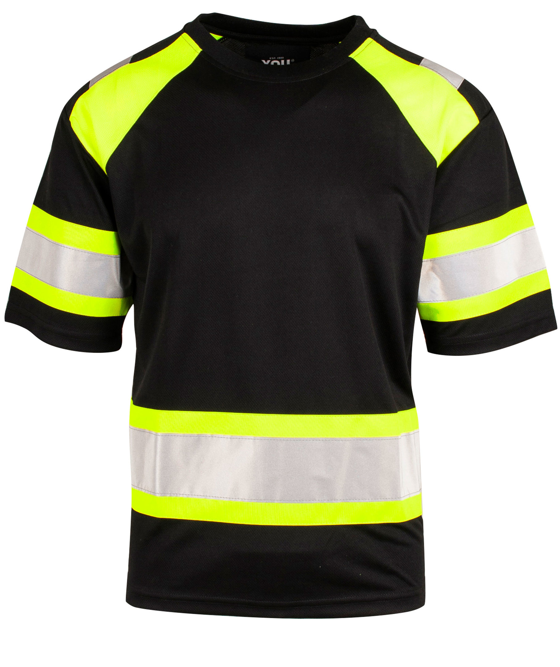 YOU Sigtuna reflex T-shirt, Svart/Gul