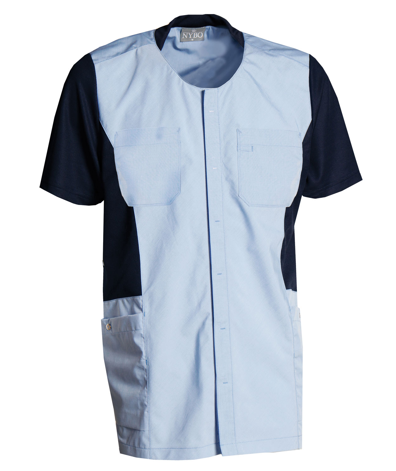 Nybo Workwear Sporty Mix kort&auml;rmad skjorta, Ljus Bl&aring;