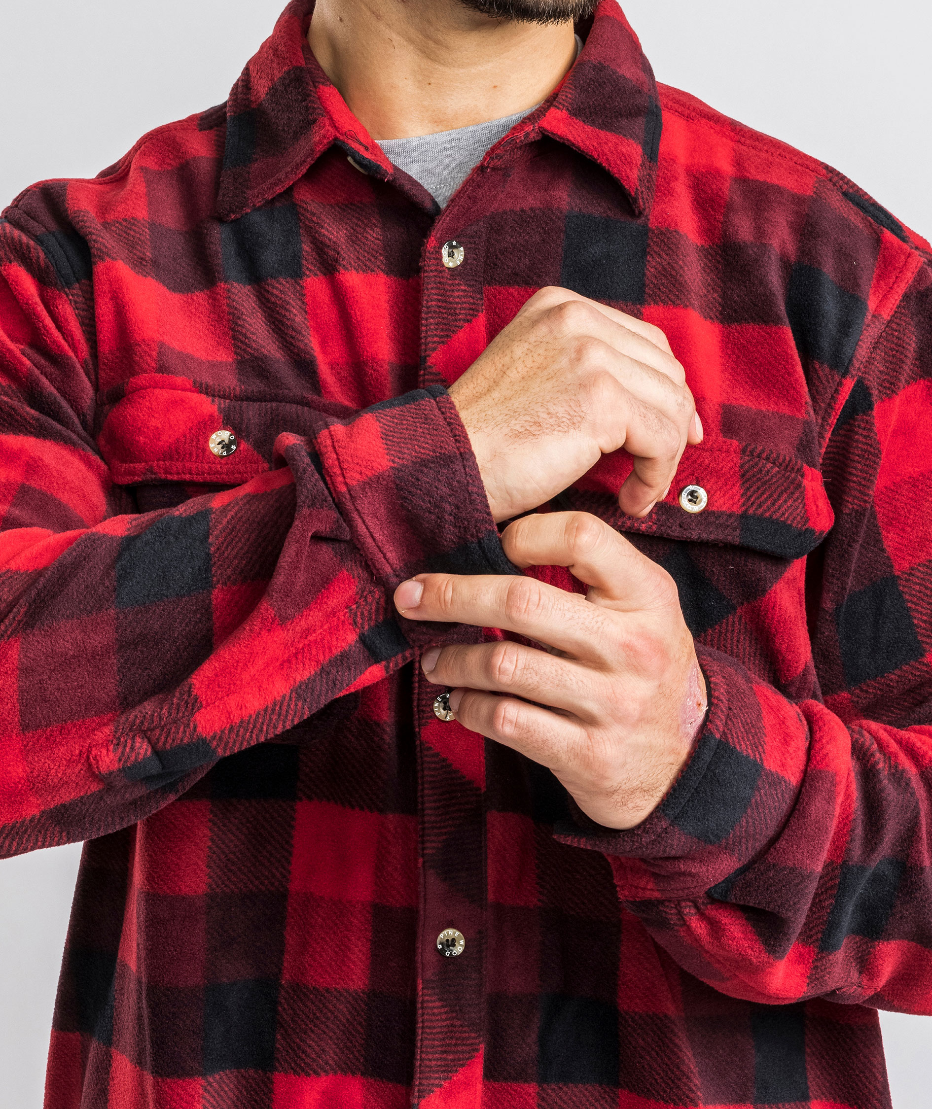 Pinewood Canada fleeceskjorte, R&oslash;d/Sort, large image number 7