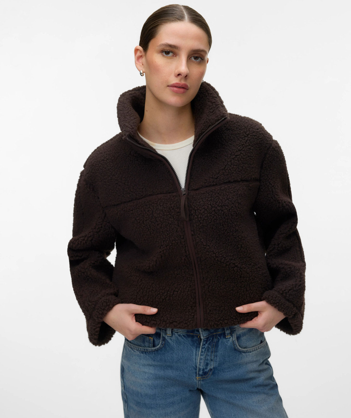 Vero Moda VMKARLA dame fiberpelsjakke, Chocolate Torte, large image number 3