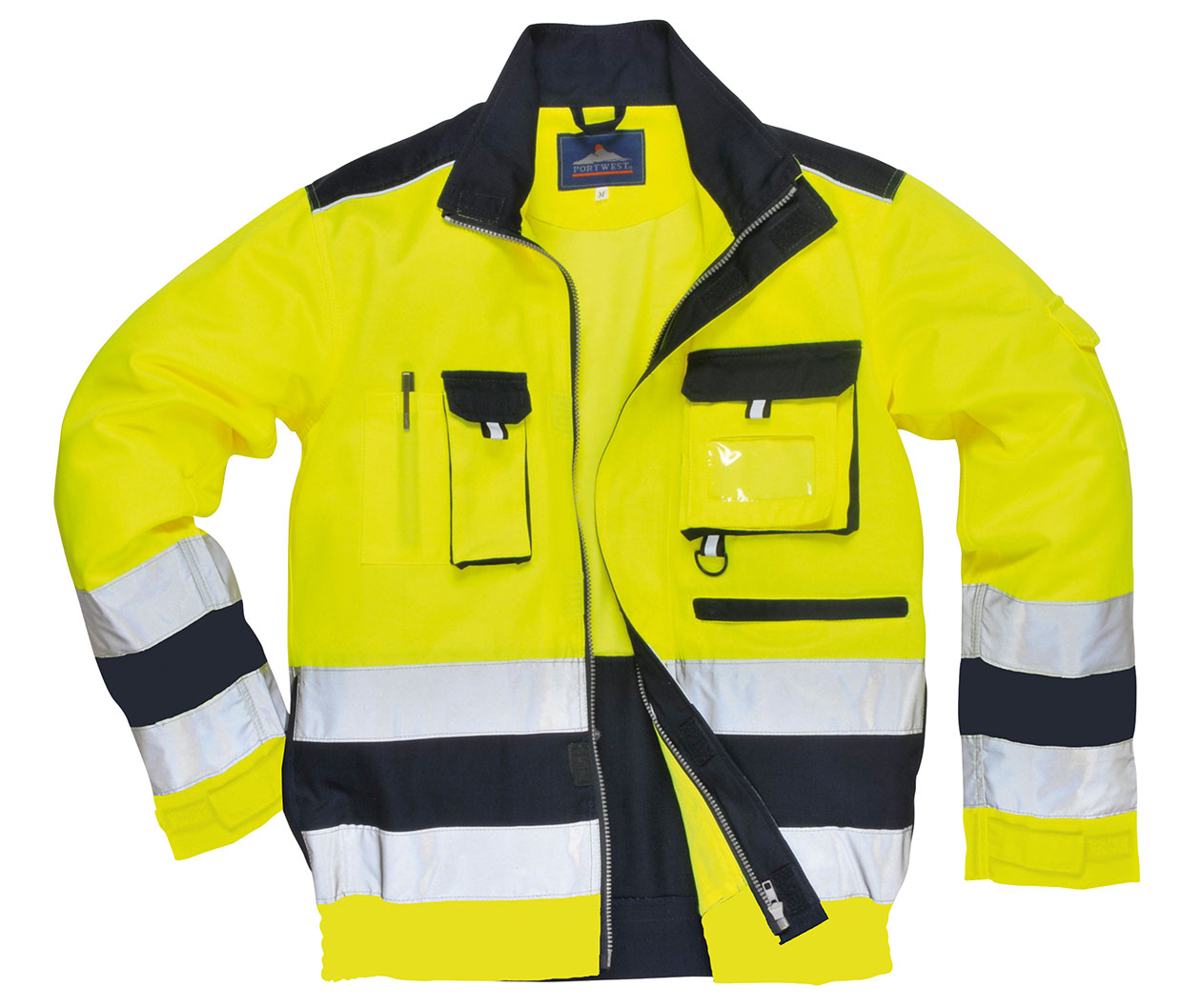 Portwest arbetsjacka, Varsel yellow/marinbl&aring;, large image number 0