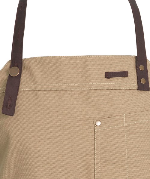 Kentaur Raw bib apron with pockets, Khaki, Khaki, large image number 1