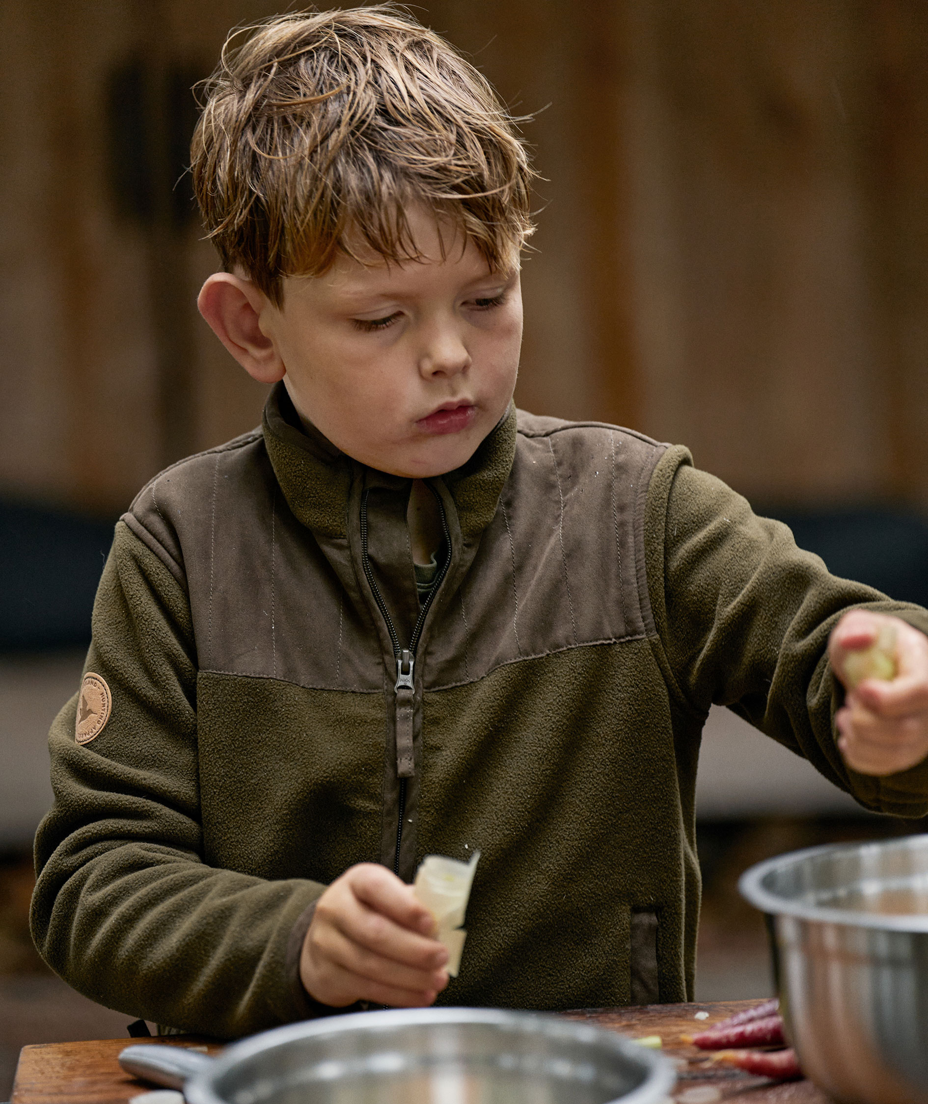 Seeland Bolt fleecejacka til barn, Pine green