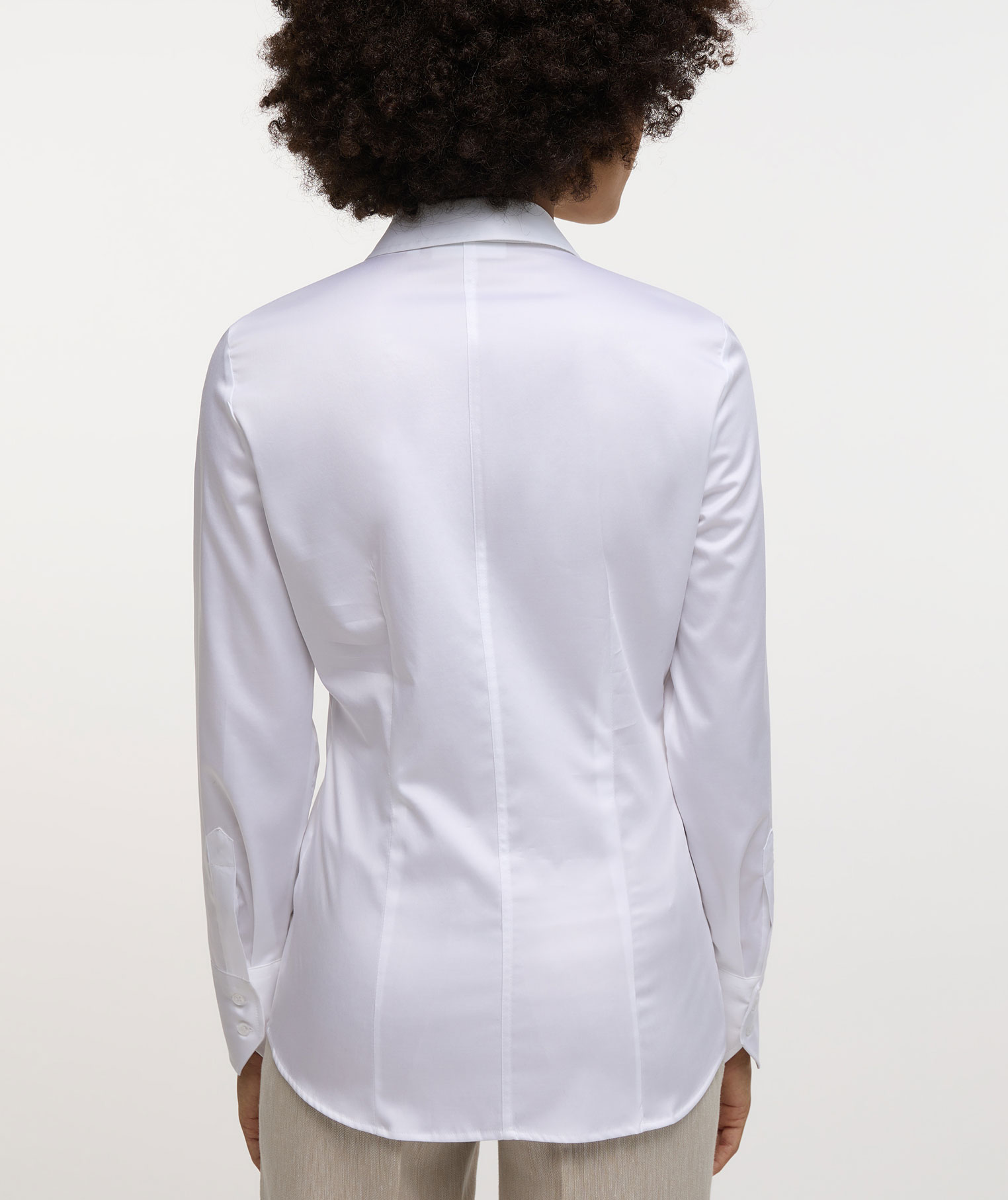 Eterna Satin slim fit Damenhemd, White, large image number 2