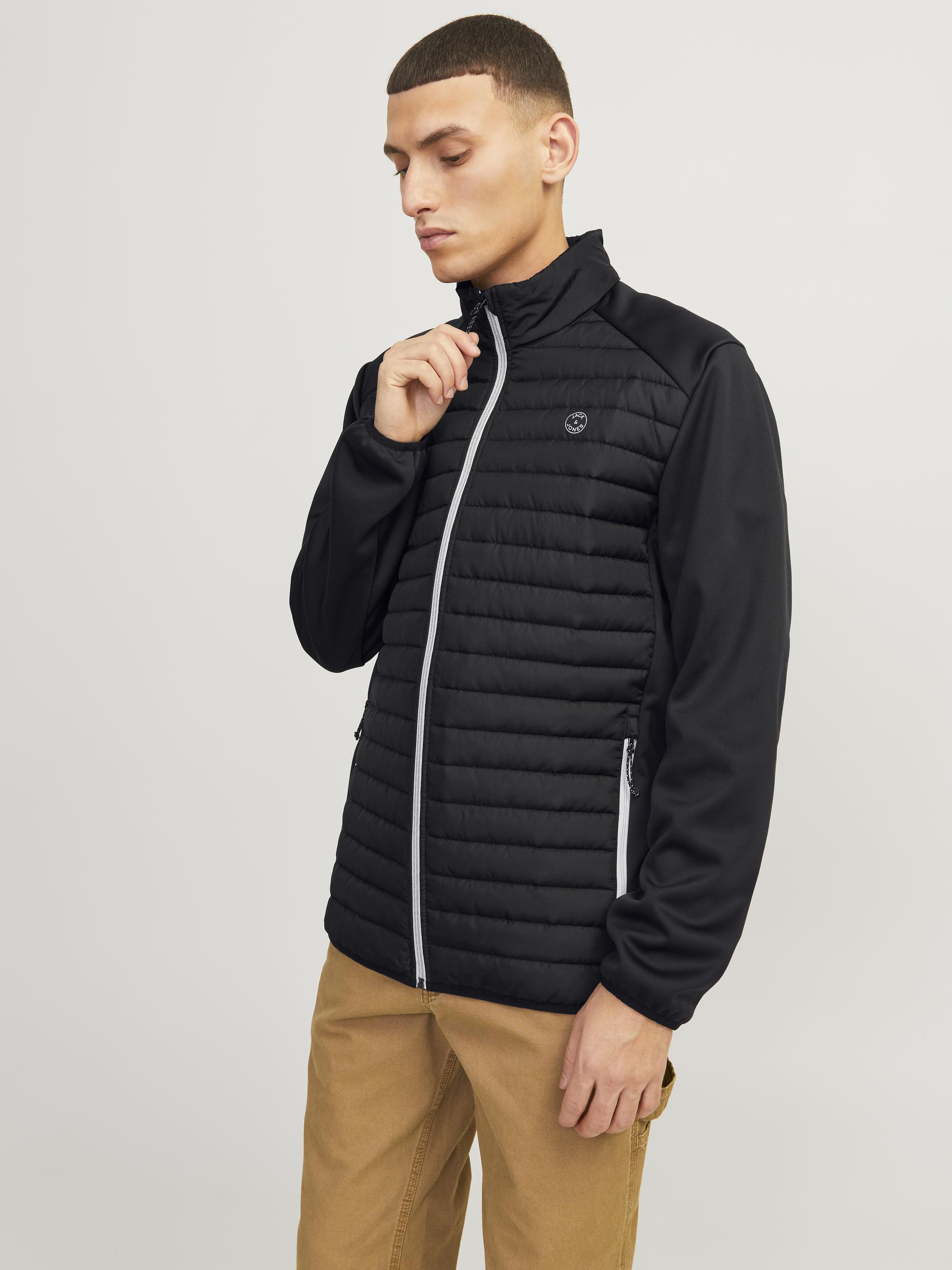 Jack & Jones JJEMULTI quilted collar jacket, Black