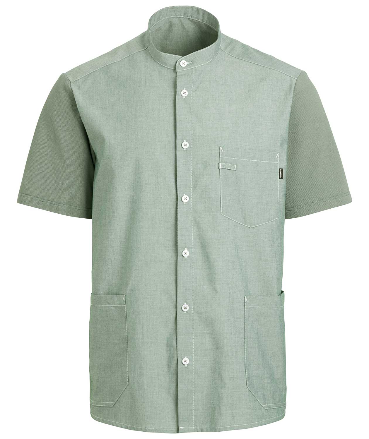 Kentaur kort&auml;rmad pique skjorta, Dammig gr&ouml;n