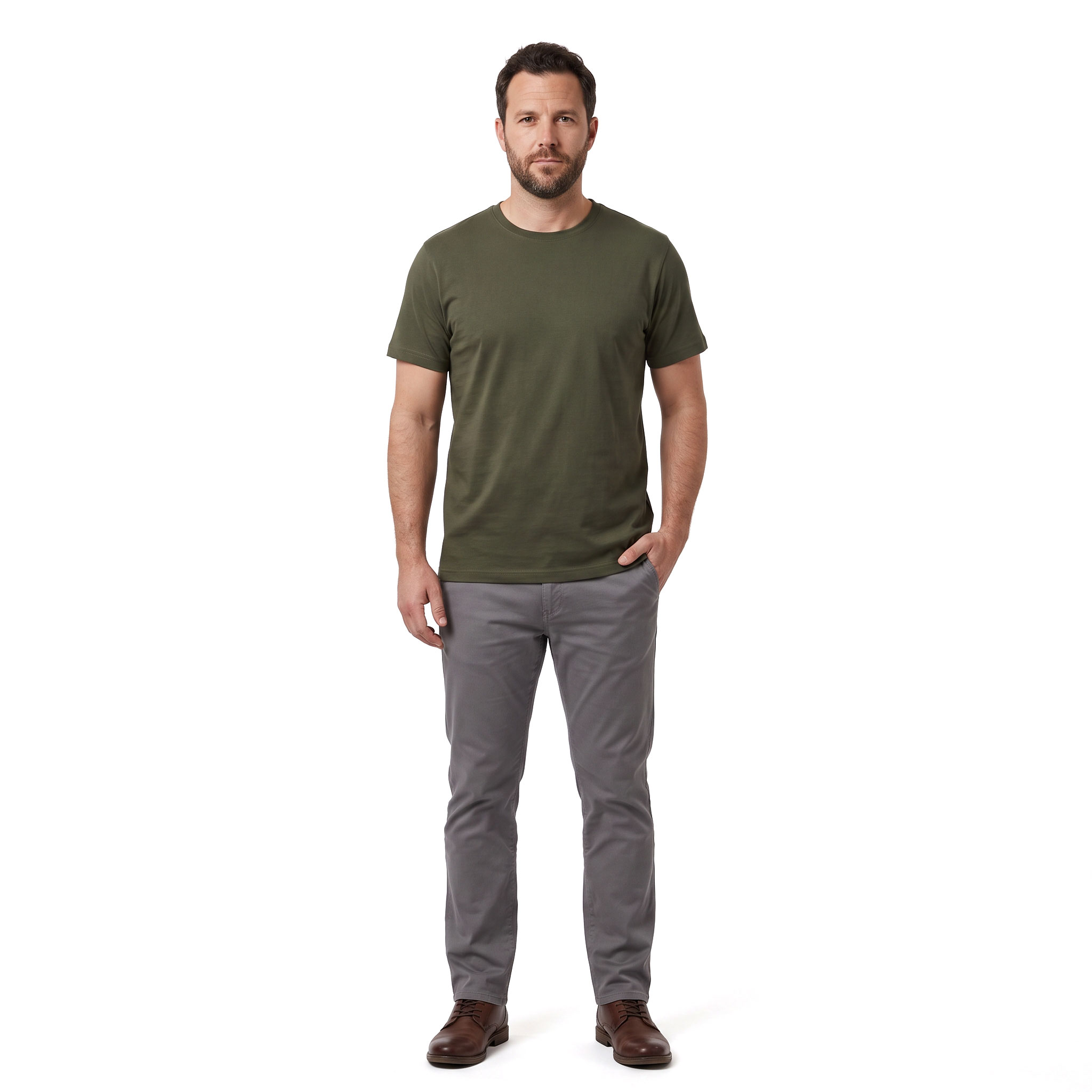 Westborn Basic T-shirt, Dark Olive, large image number 2