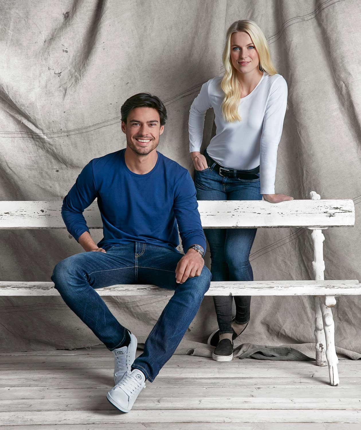 South West Lily ekologisk l&aring;ng&auml;rmad T-shirt dam, Vit