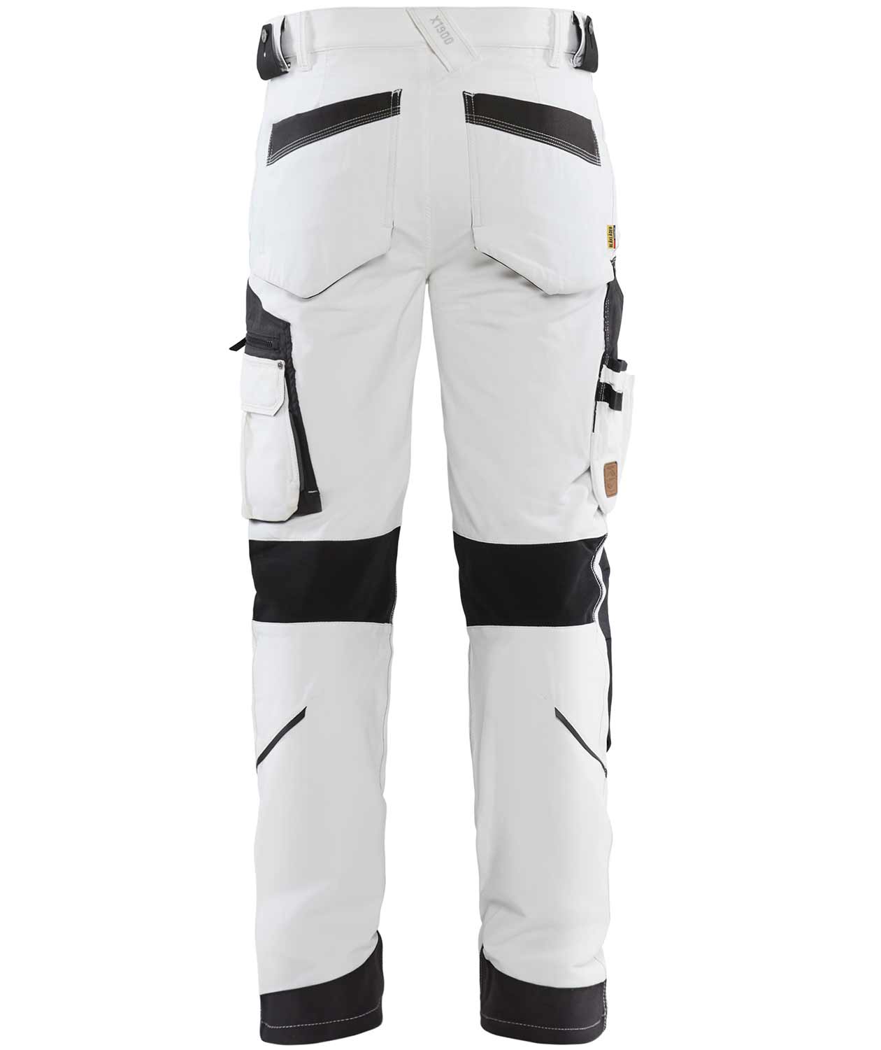 Bl&aring;kl&auml;der arbejdsbukser full stretch, Hvid/m&oslash;rk gr&aring;, large image number 1