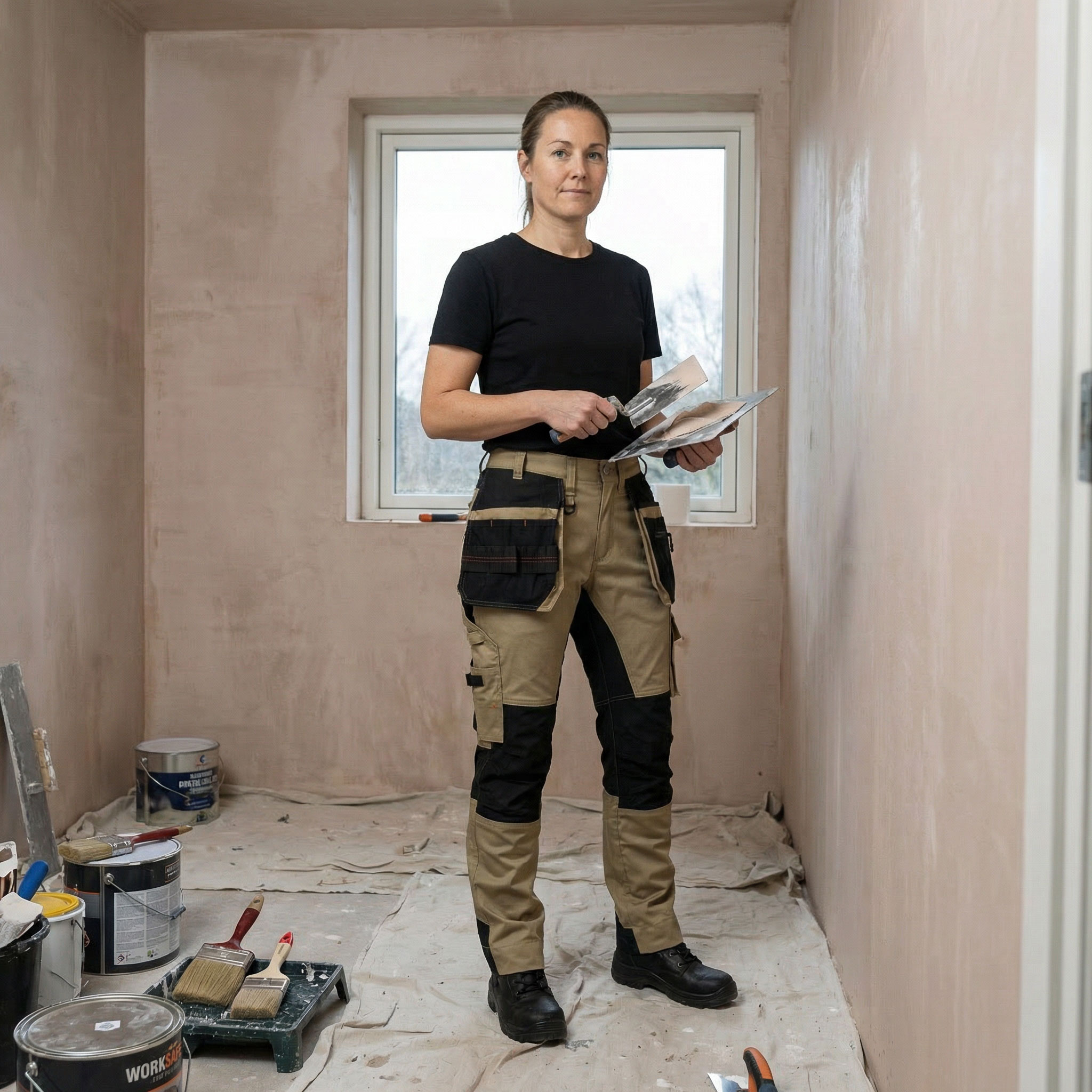 Worksafe women's craftsman trousers, Khaki, large image number 1