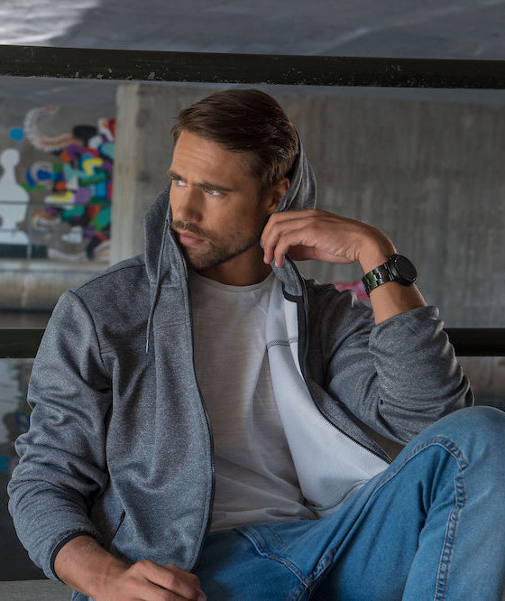 Clique Ottawa hoodie with full zipper, Grey Melange, large image number 2