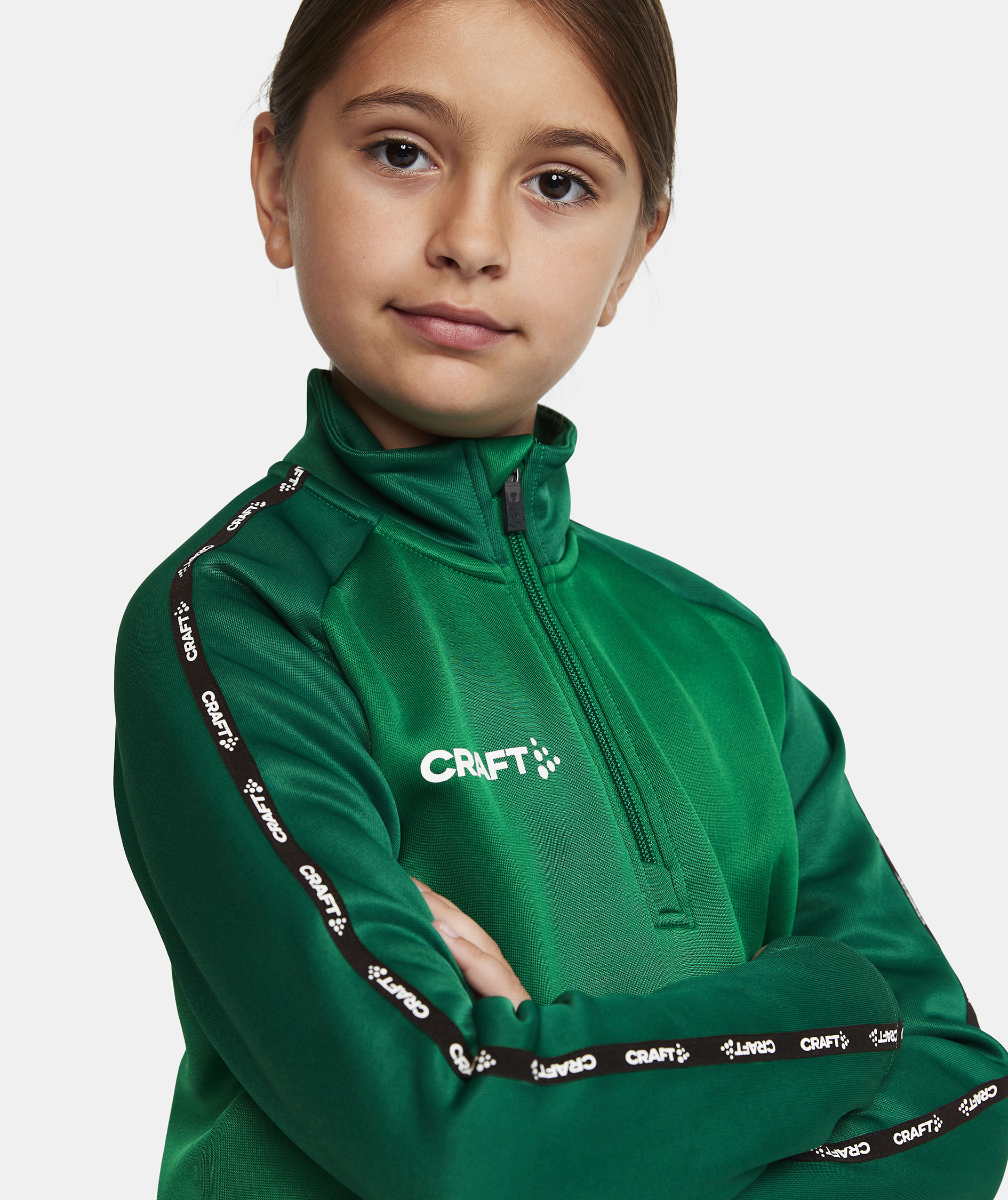 Craft Squad 2.0 Halfzip Trainingpullover f&uuml;r Kinder, Team Green-Ivy, large image number 3