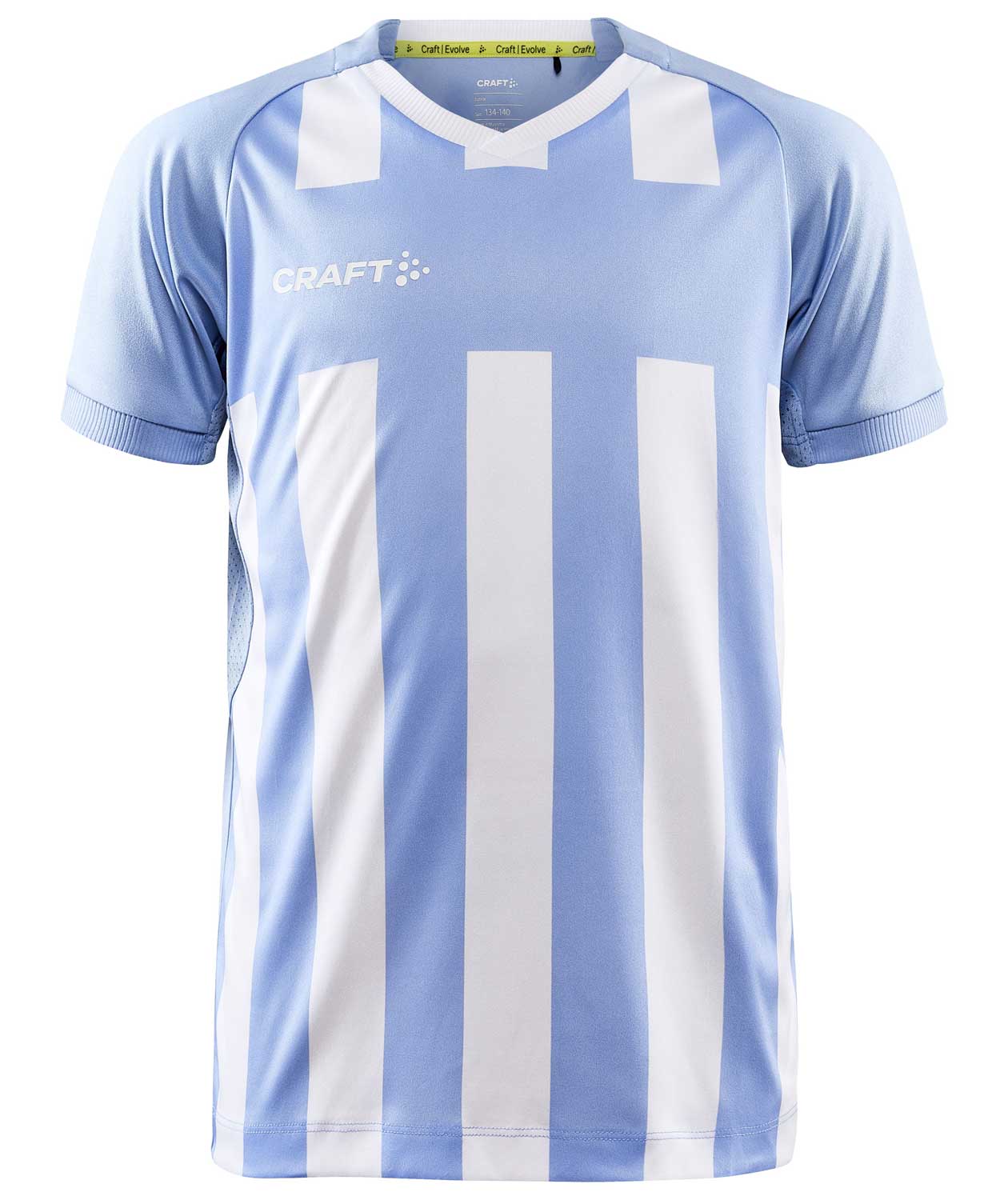 Craft Progress 2.0 Stripe Jersey T-skjorte for barn, Hvit/Lysebl&aring;, Hvit/Lysebl&aring;, swatch