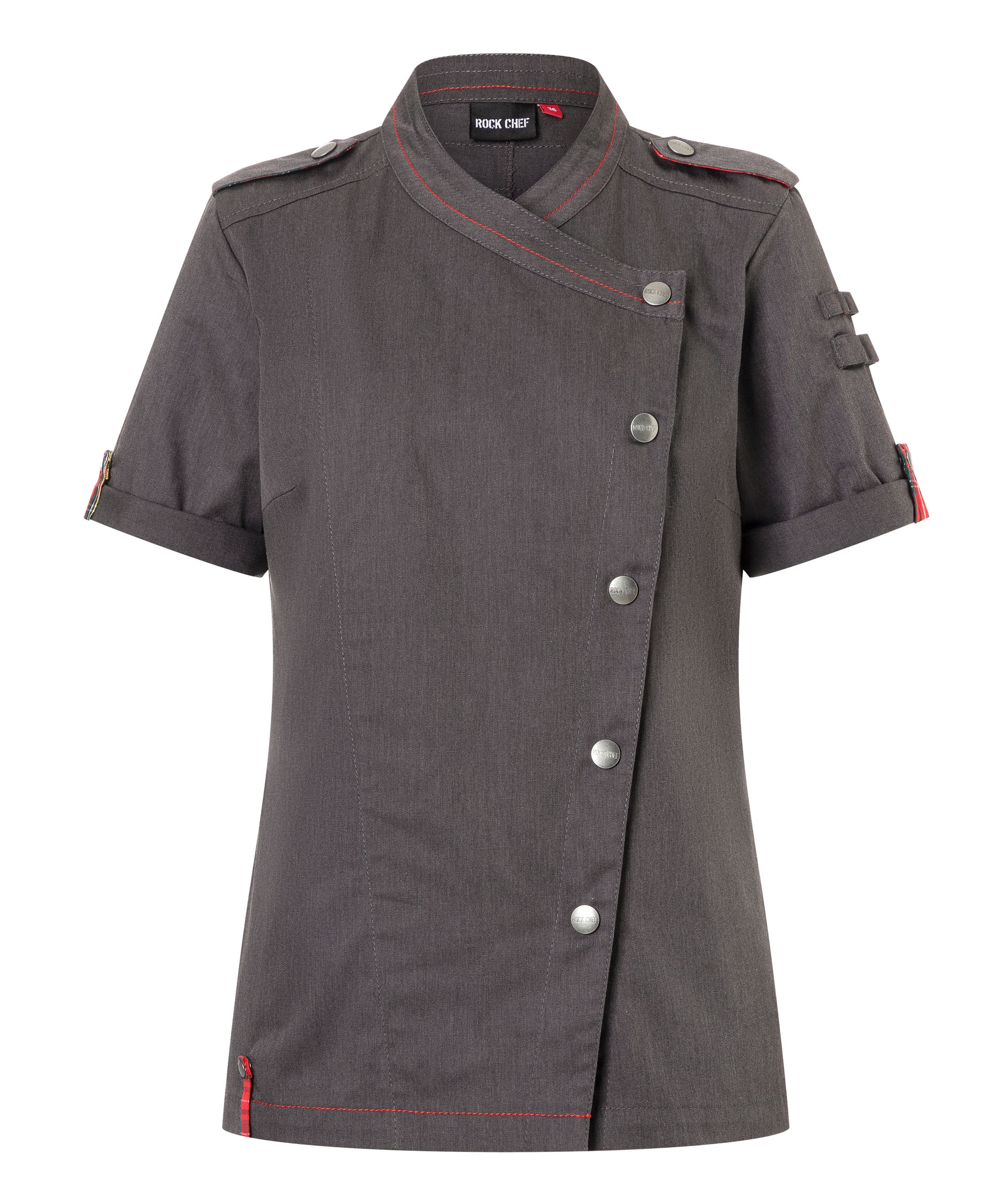 Karlowsky Denim-Style ROCK CHEF&reg; kort&auml;rmad kockjacka dam