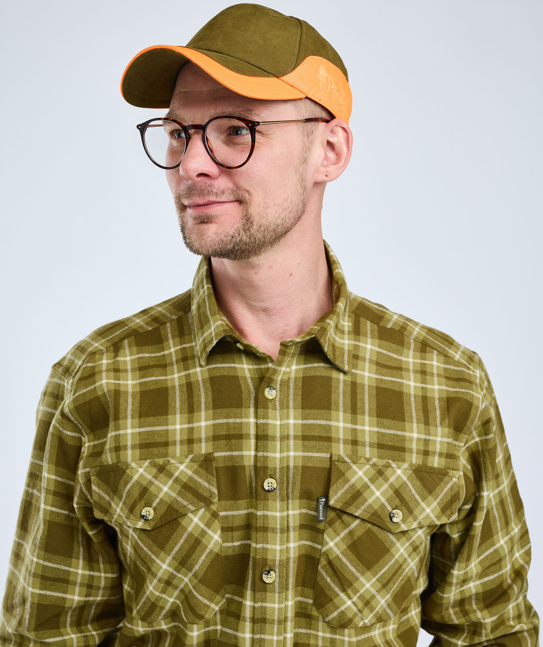 Pinewood H&auml;rjedalen regular fit flannel skovmandsskjorte, Olive green, large image number 4