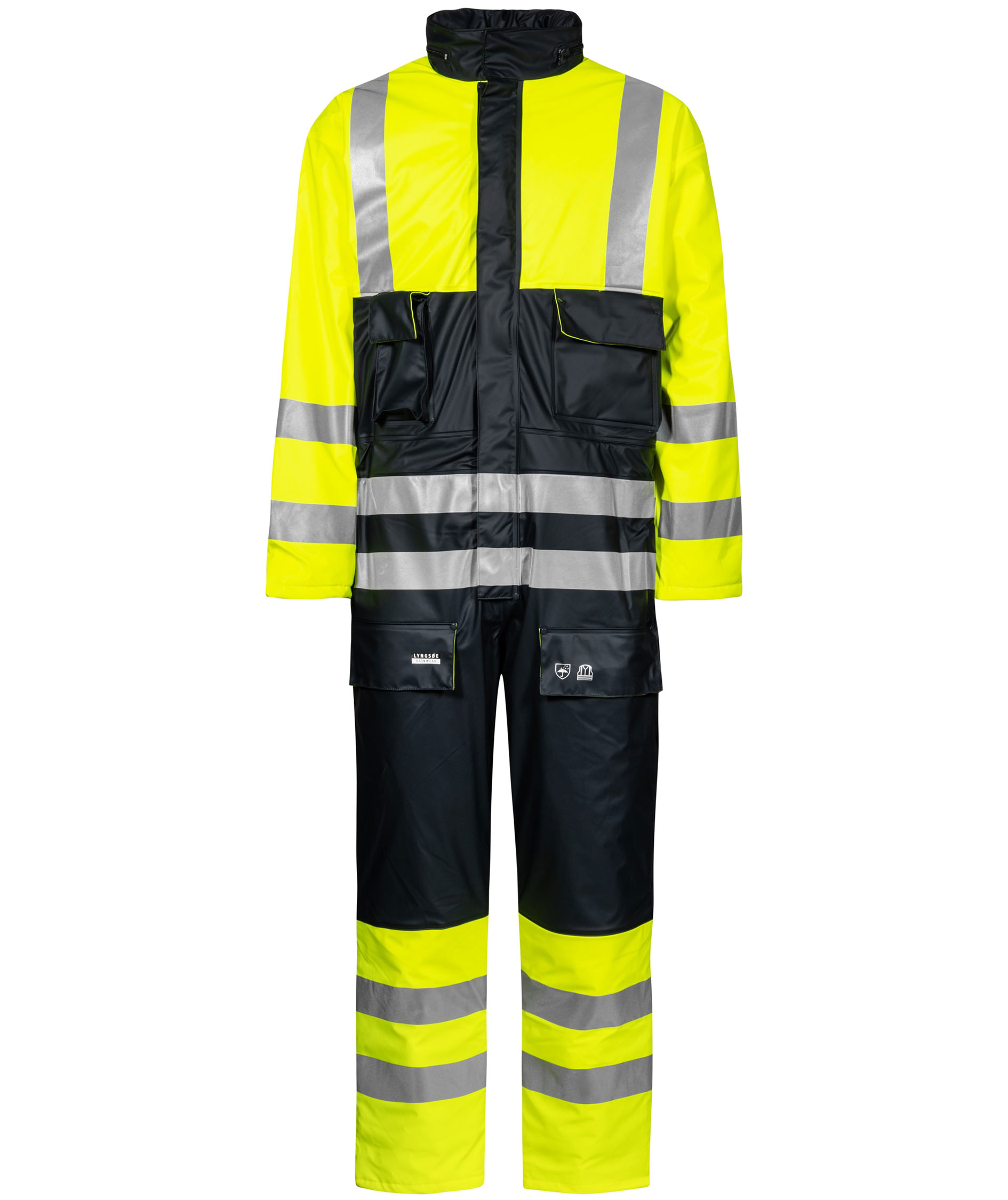 Lyngsoe termooverall, Varsel yellow/marinbl&aring;