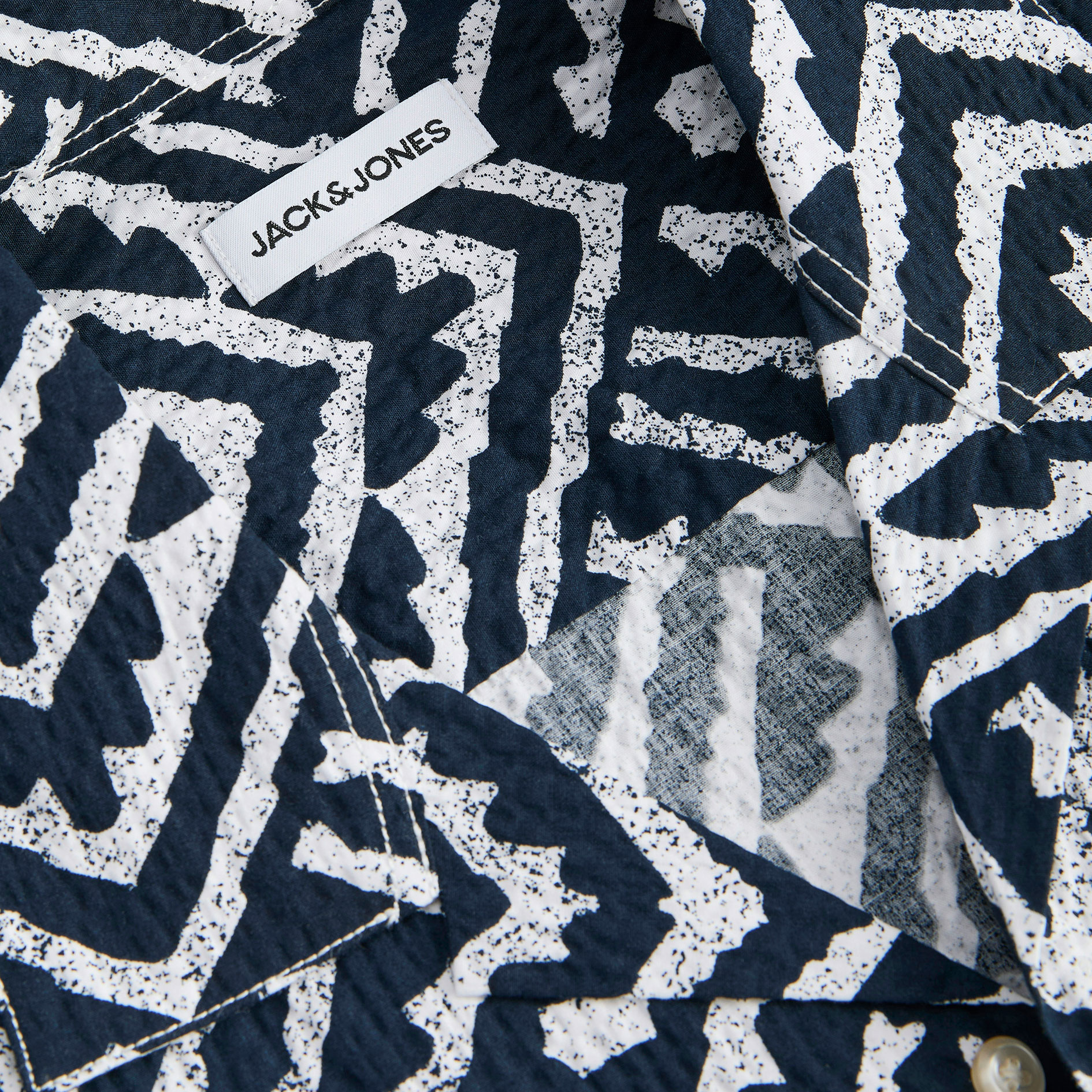 Jack & Jones JJMILO SEERSUCKER RESORT kort&auml;rmad skjorta, Sky Captain, large image number 2