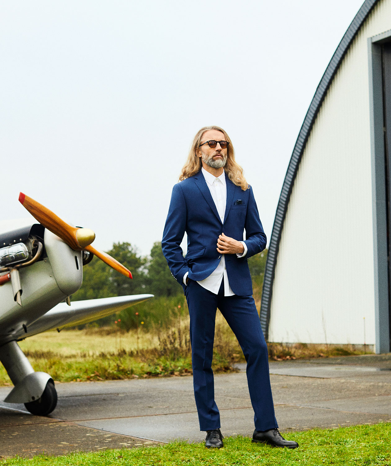 Sunwill Bistretch Fitted klassiske bukser, Indigobl&aring;, large image number 6