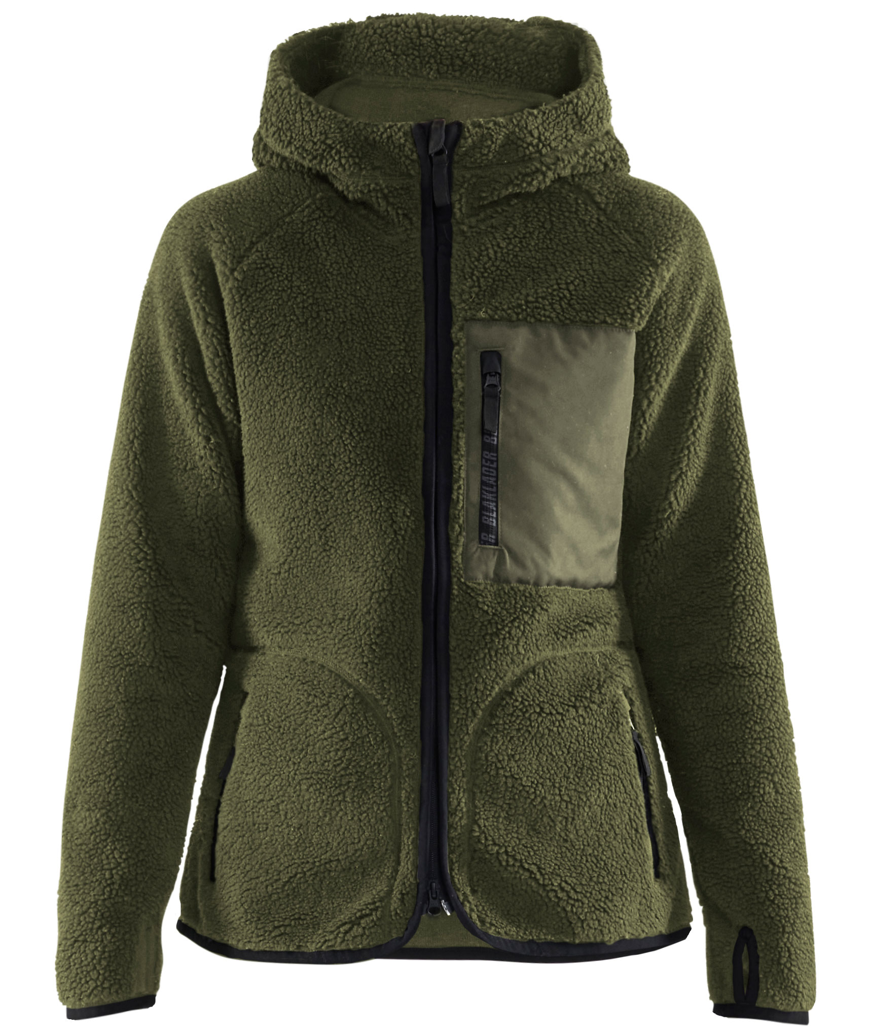 Bl&aring;kl&auml;der dame p&auml;lsfiberjacka, H&ouml;stgr&ouml;n