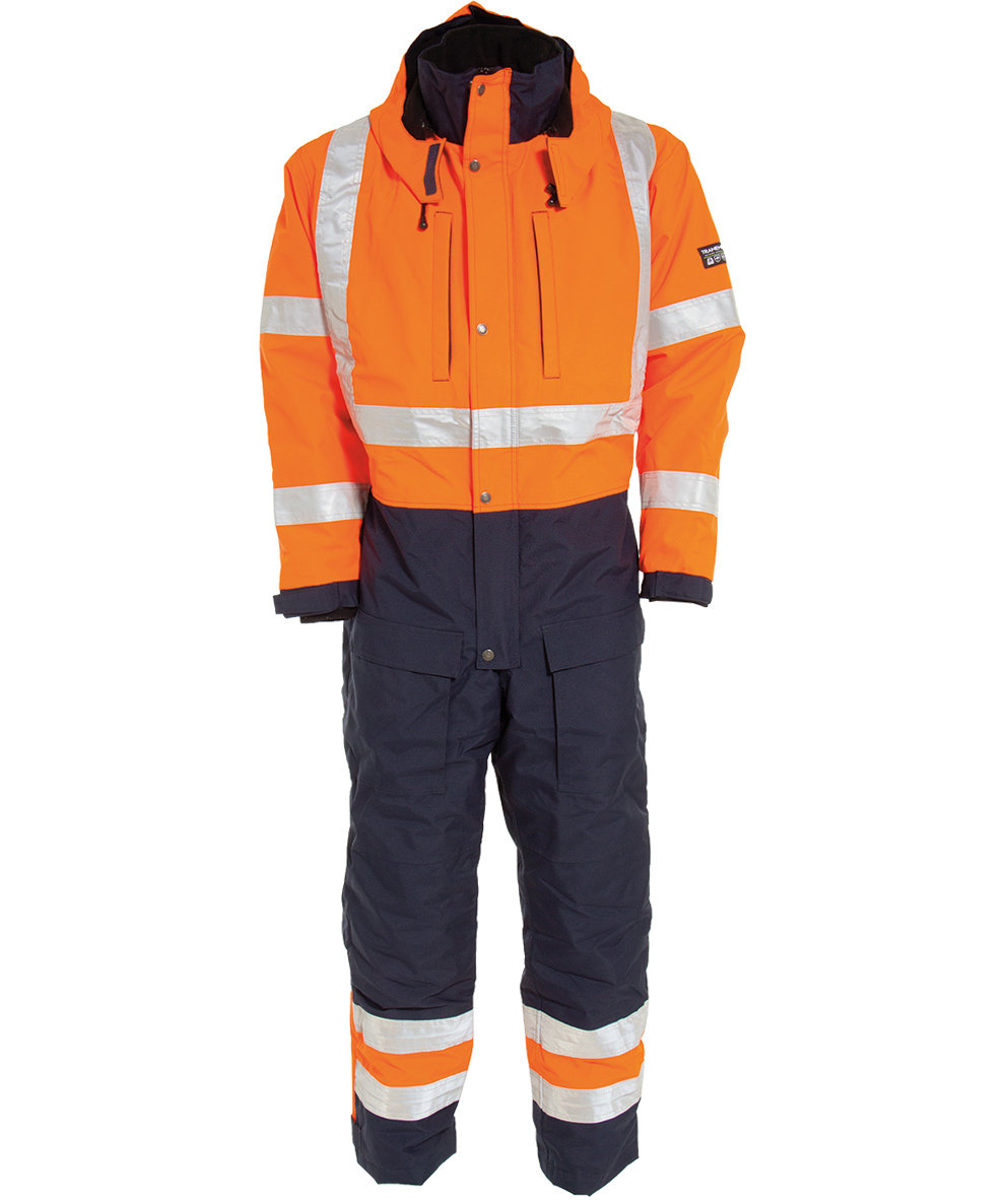 Tranemo CE-ME winter coverall, Hi-vis Orange/Marine
