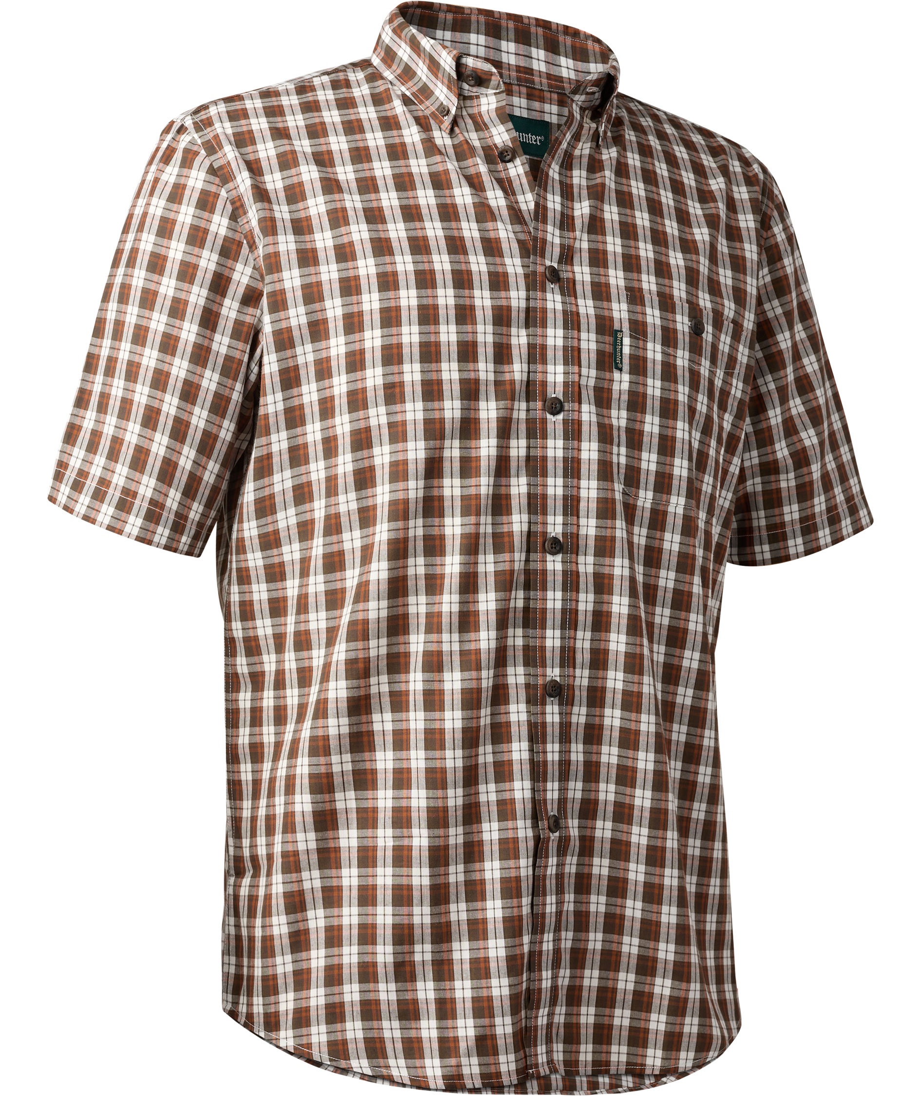 Deerhunter Jeff kort&auml;rmad skjorta, Brown Check