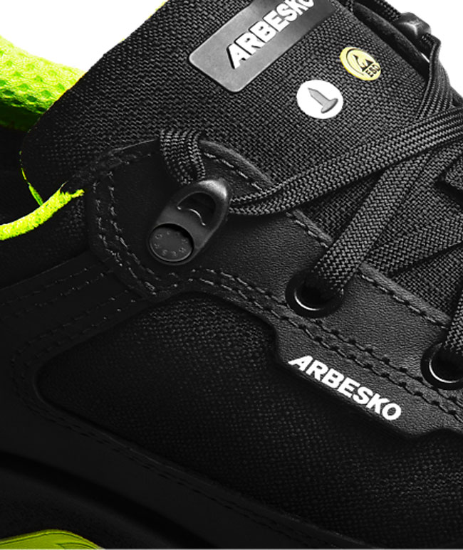 Arbesko Ume&aring; 943 safety shoes S3, Black/Lime, large image number 2