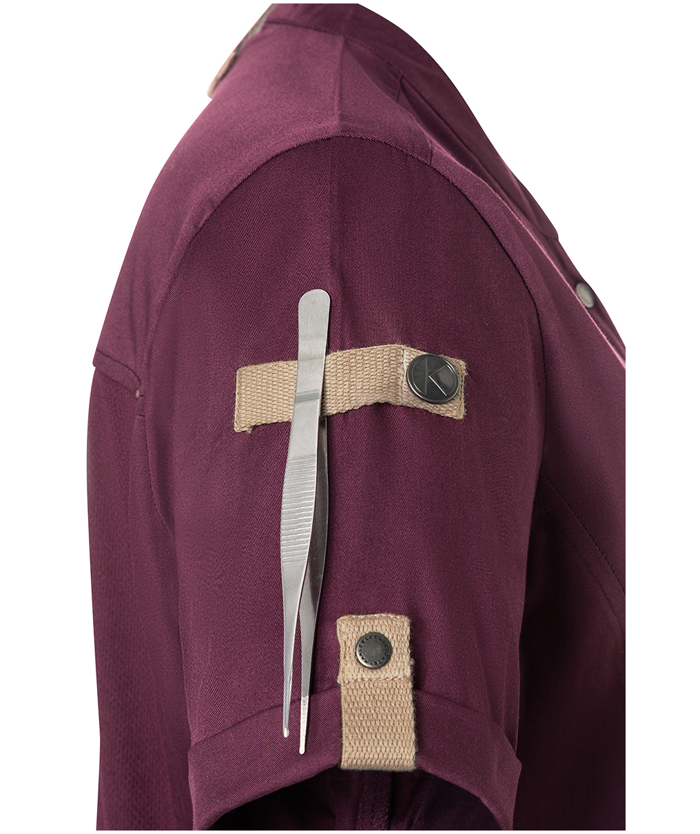 Karlowsky Green-Generation short sleeved chefs jacket, Aubergine, large image number 7