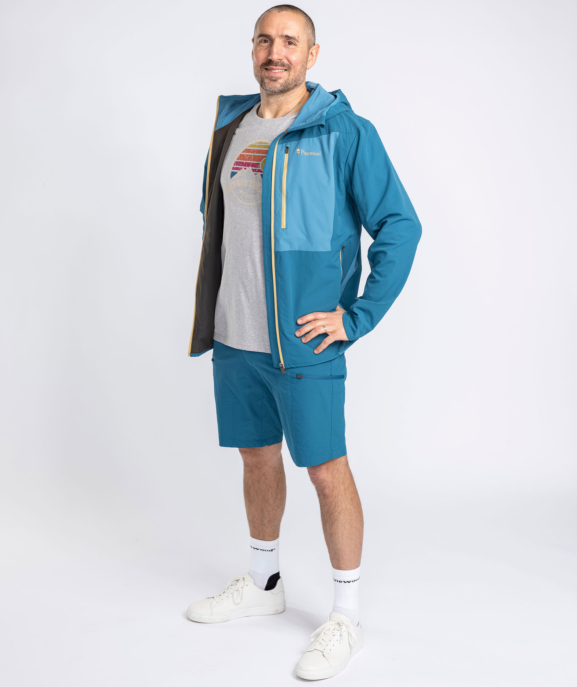 Pinewood Abisko Light jakke, Azur Blue/Dark Azur Blue, large image number 3