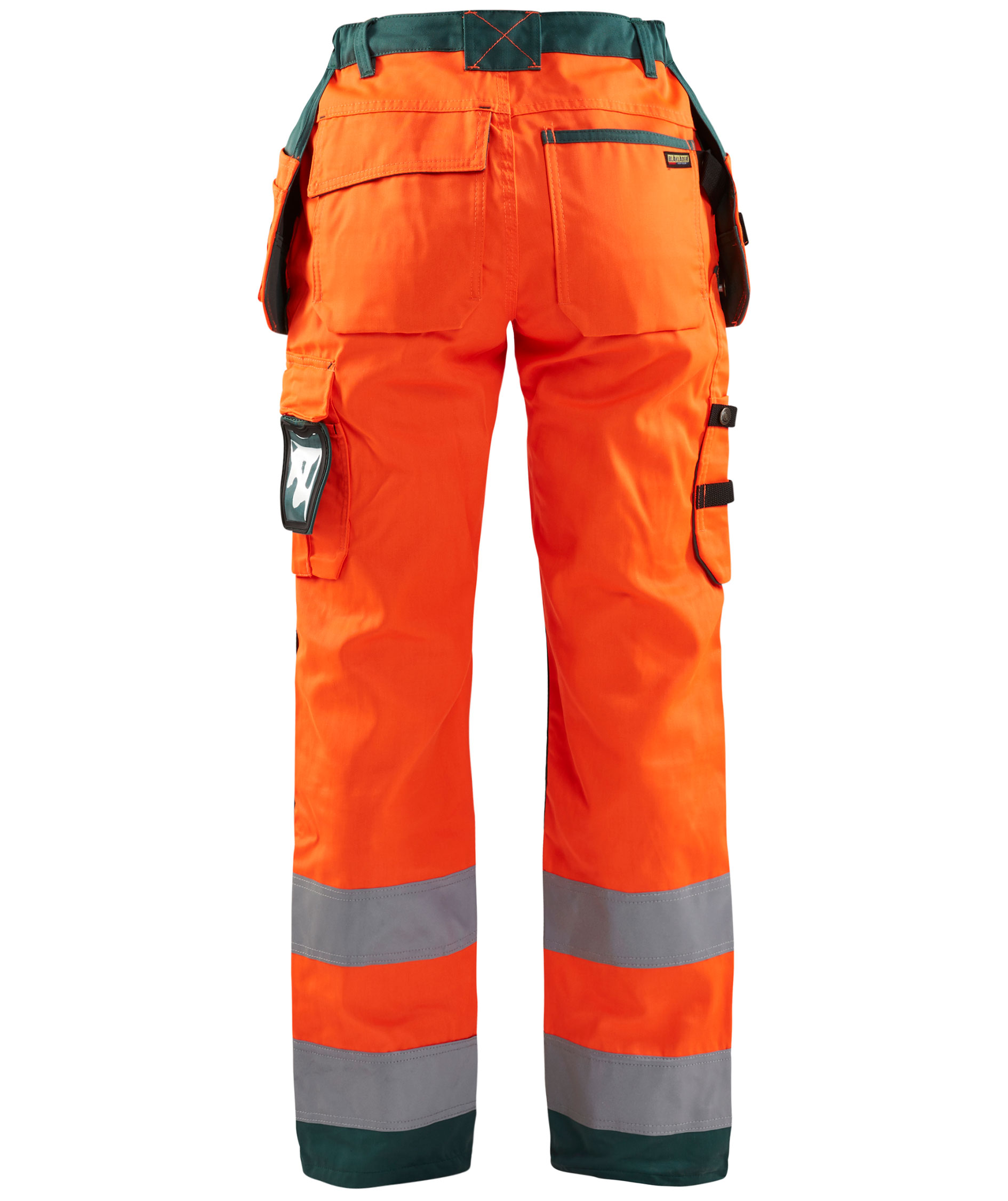 Bl&aring;kl&auml;der hantverksbyxa dam, Varsel Orange/Gr&ouml;n